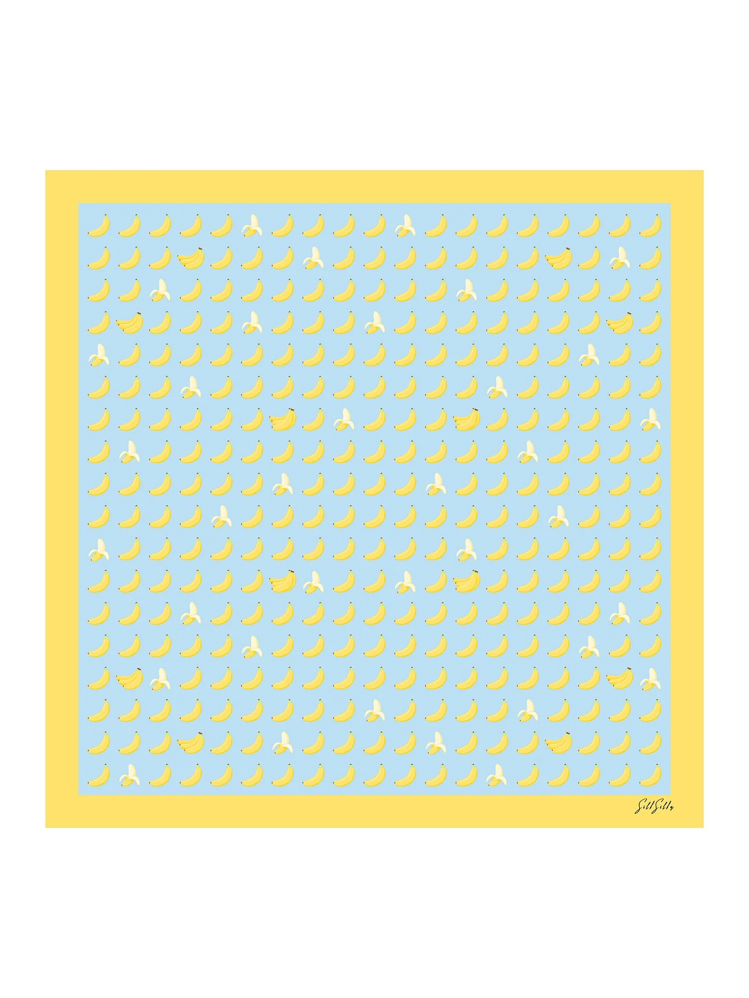 100% Mulberry Silk Banana Pattern Scarf - Size 90x90cm - Image 6