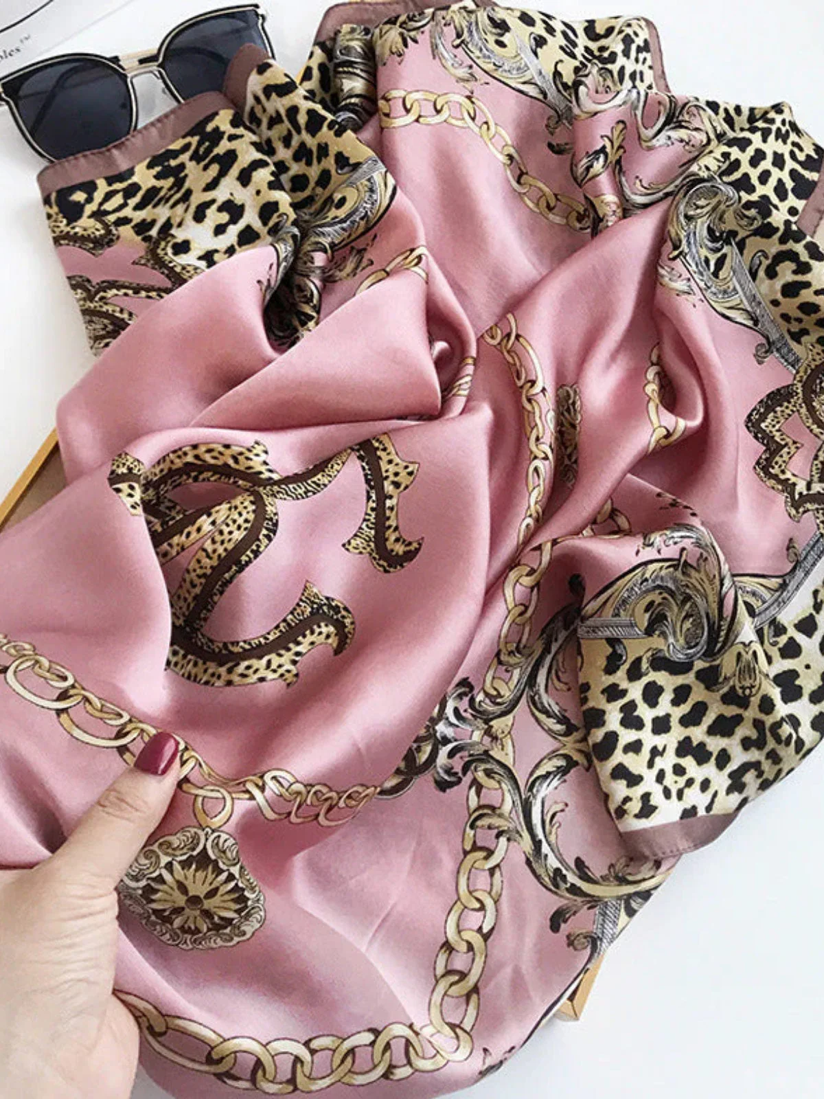 100% Mulberry Silk Printed Square Shawl Scarf 88*88cm - Image 13