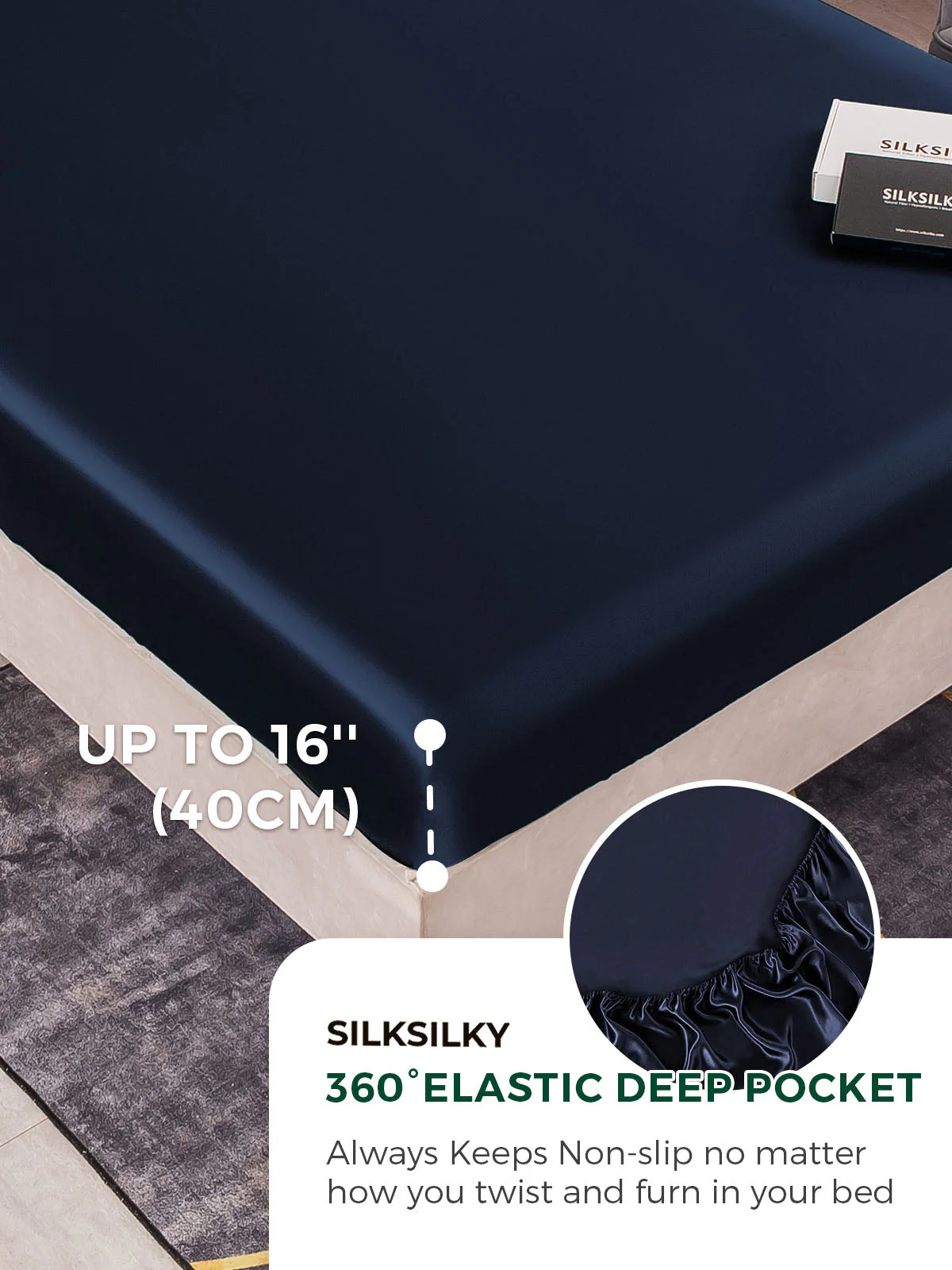 19Momme Mulberry Silk Seamless Fitted Sheet - Image 12