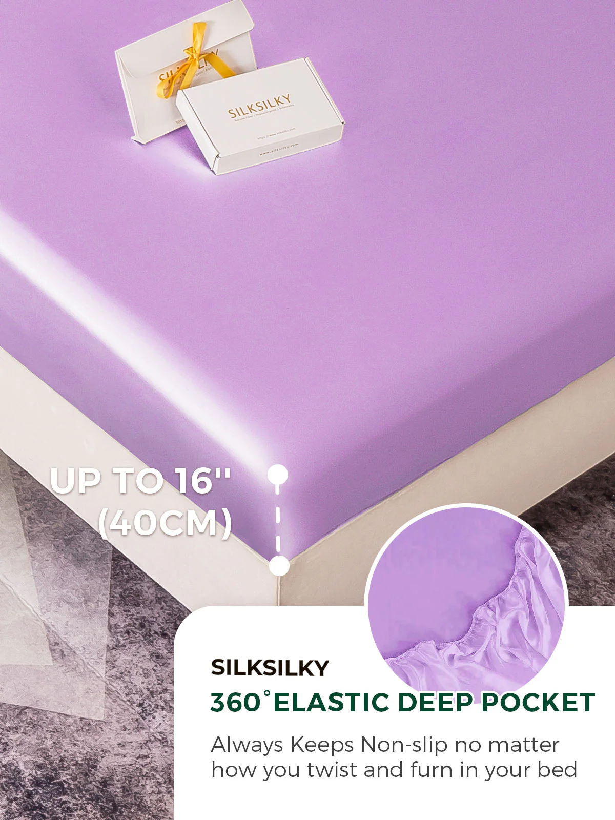 19Momme Mulberry Silk Seamless Fitted Sheet - Image 40