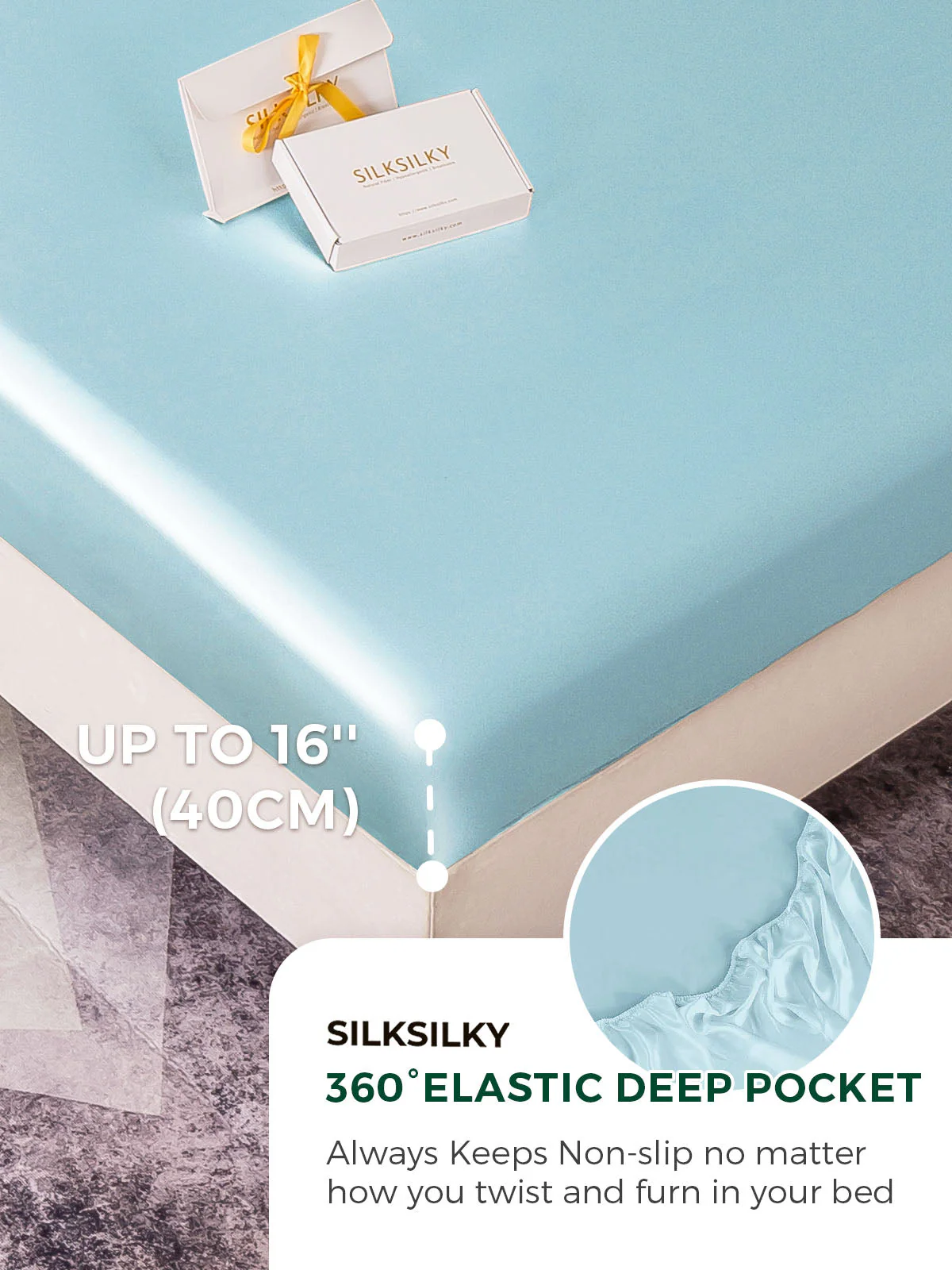 19Momme Mulberry Silk Seamless Fitted Sheet - Image 68