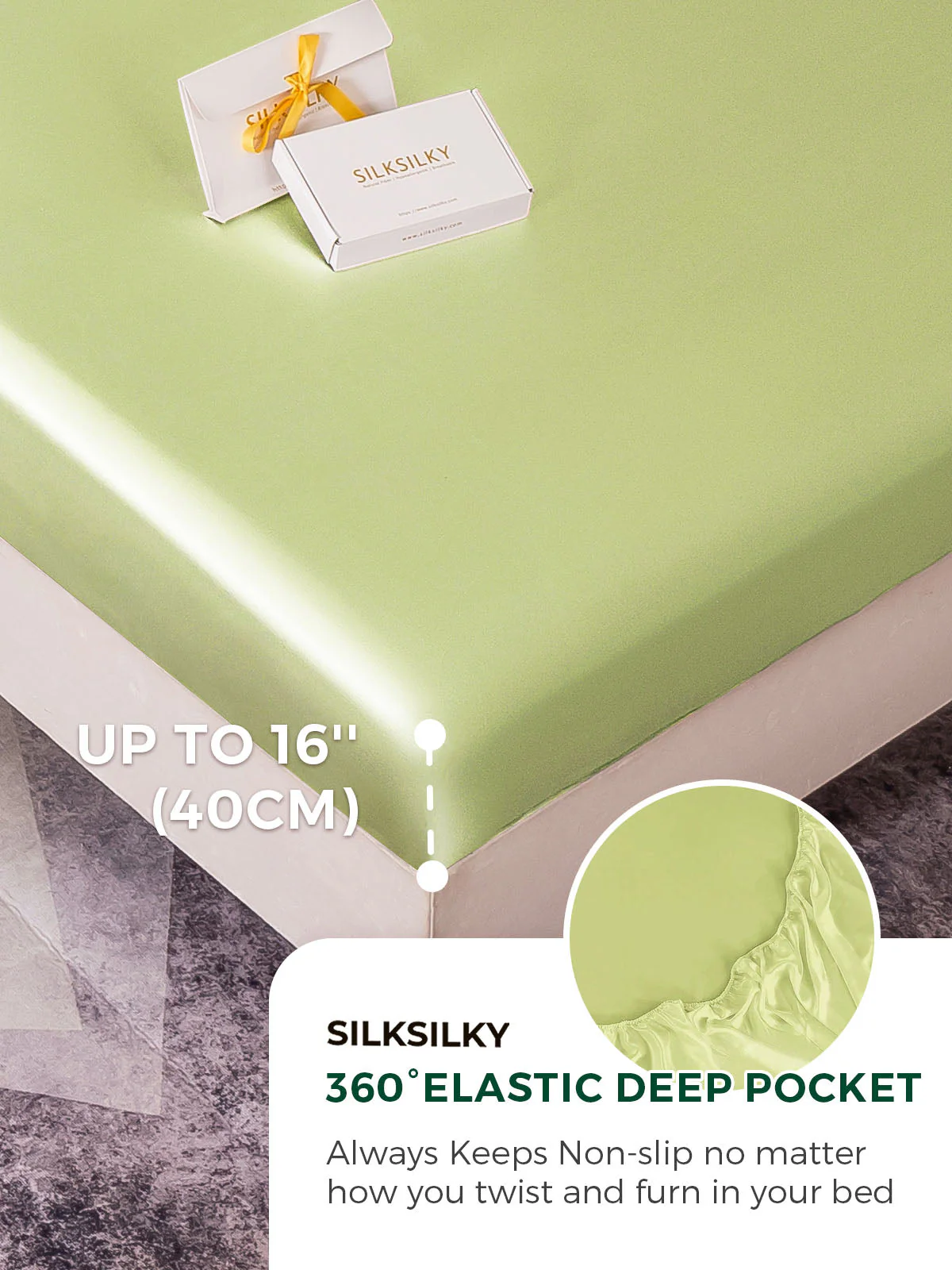 19Momme Mulberry Silk Seamless Fitted Sheet - Image 72
