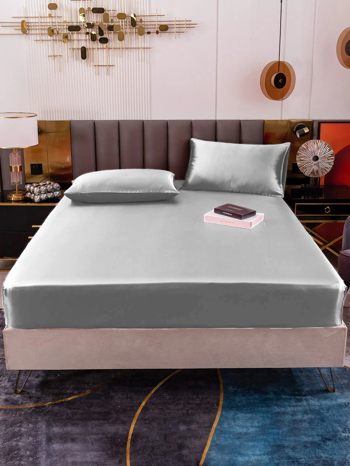 19Momme Silk 3Pcs Set Fitted Sheet+2x Pillowcases - Image 70