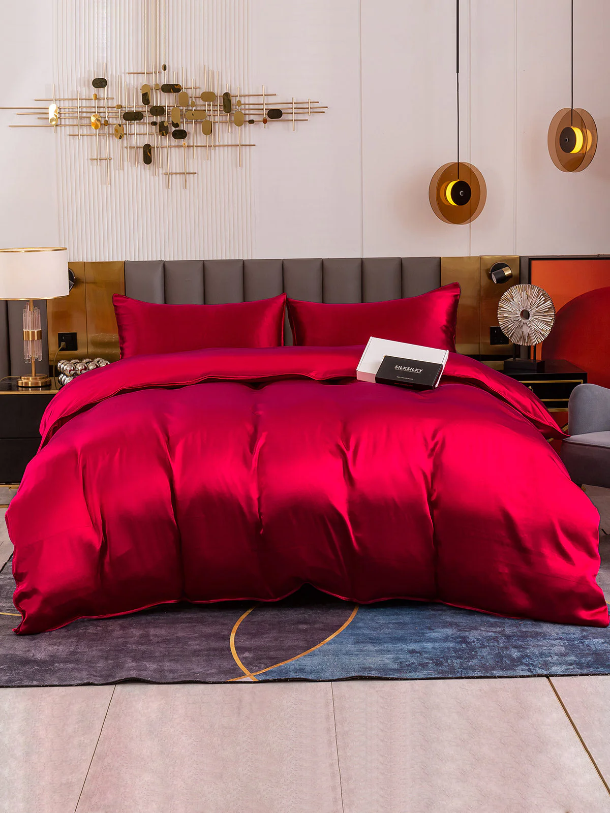 19Momme 3Pcs Silk Set Doona Cover+2x Pillowcases - Image 31