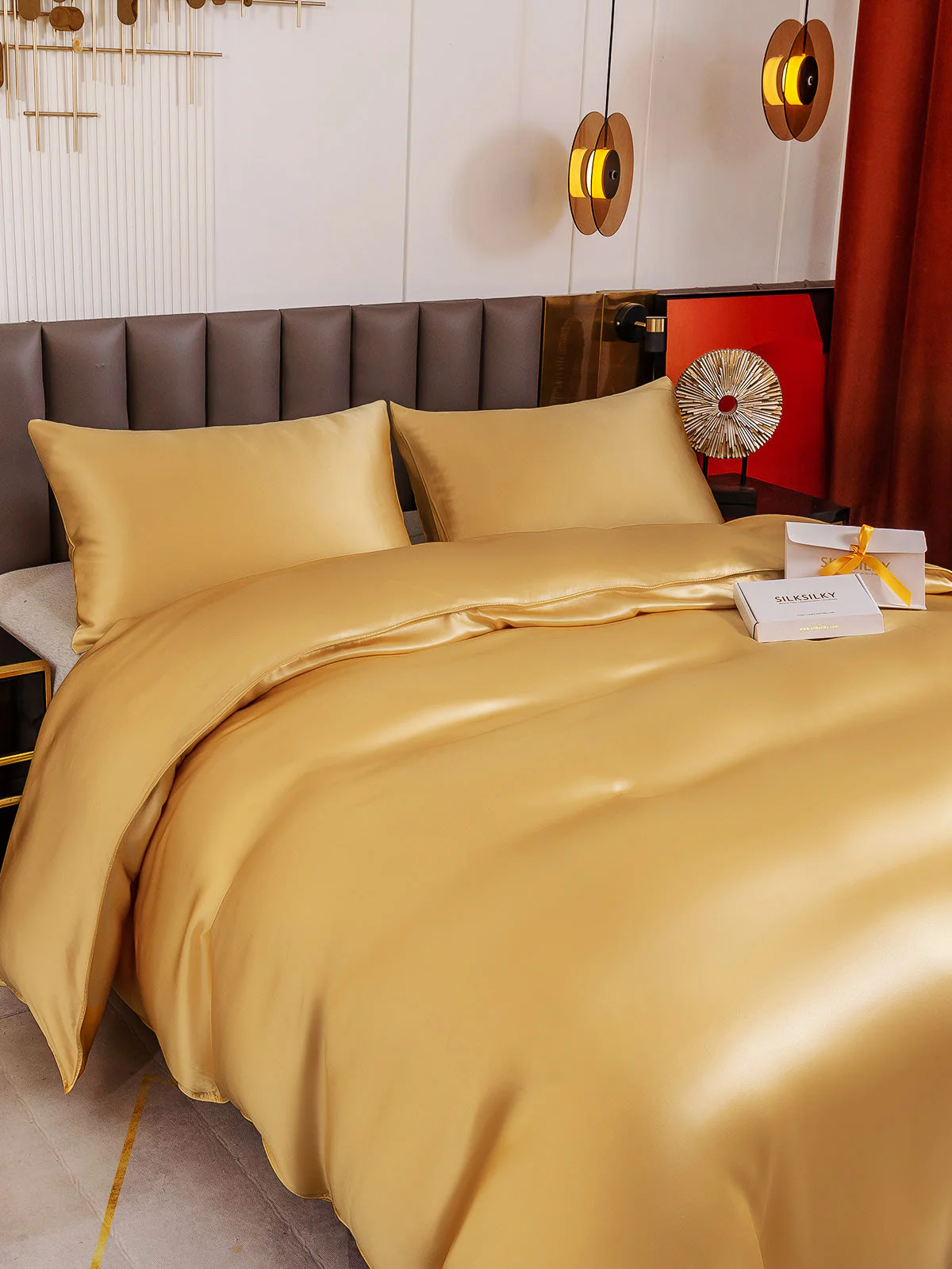 19Momme 3Pcs Silk Set Doona Cover+2x Pillowcases - Image 61