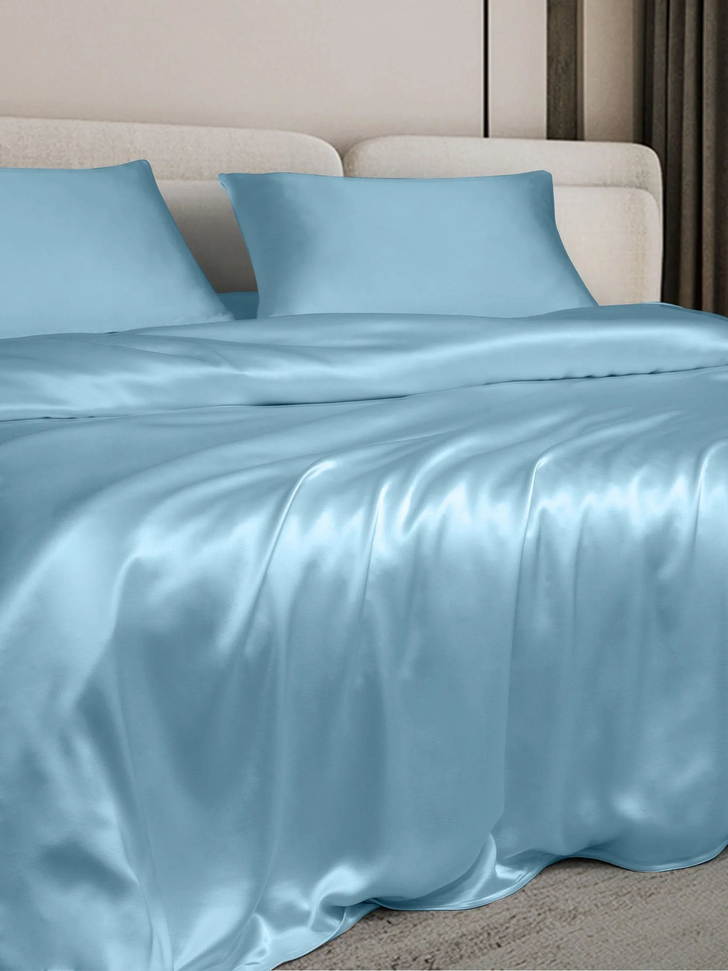 19Momme 3Pcs Silk Set Doona Cover+2x Pillowcases - Image 87