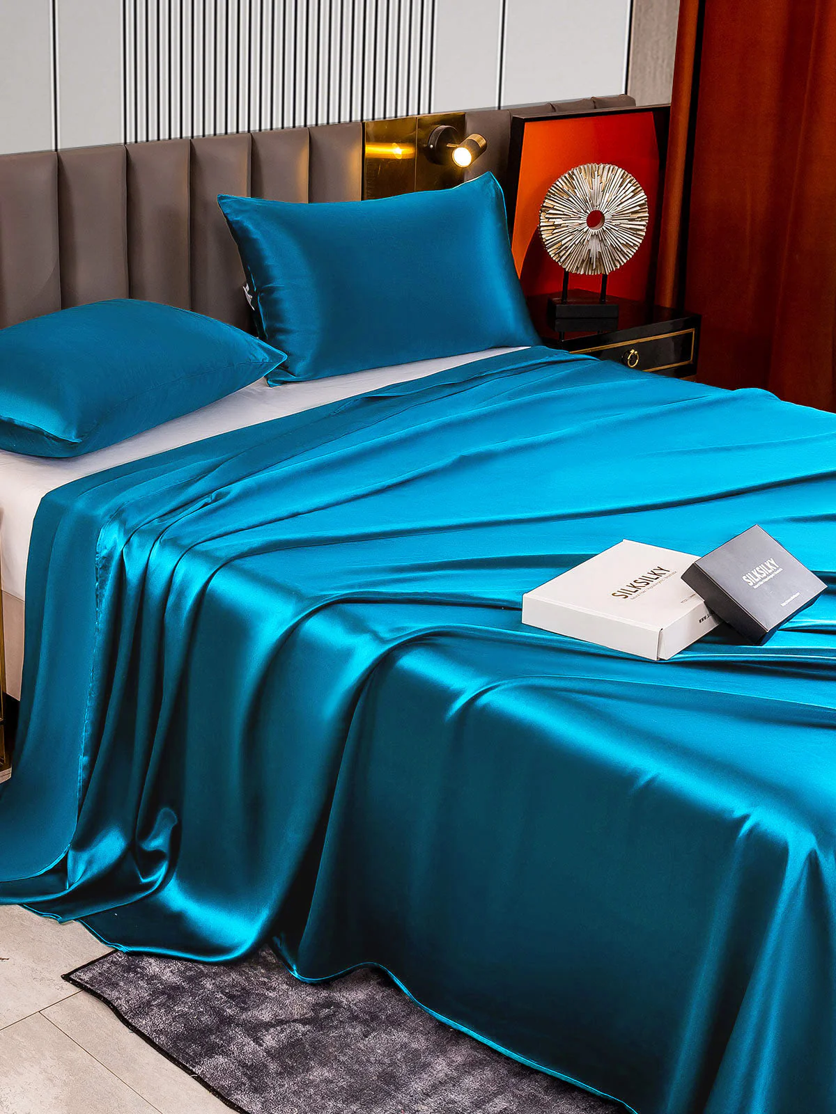 22Momme 3Pcs Silk Set Flat Sheet+2x Pillowcases - Image 20