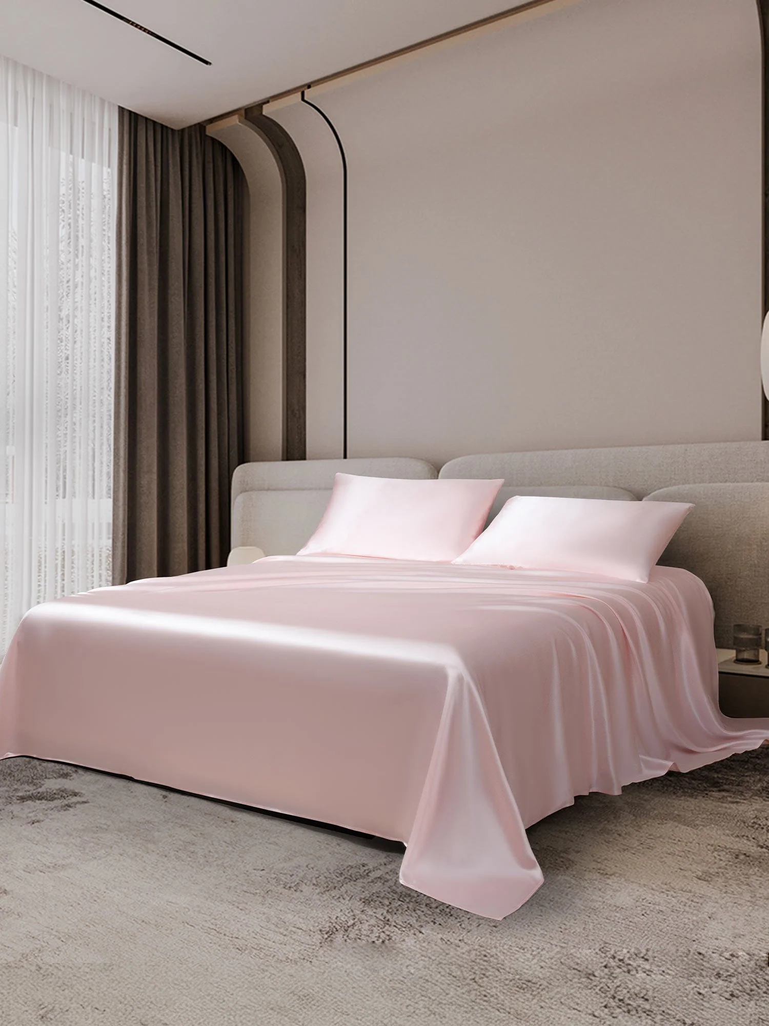 22Momme 3Pcs Silk Set Flat Sheet+2x Pillowcases - Image 48