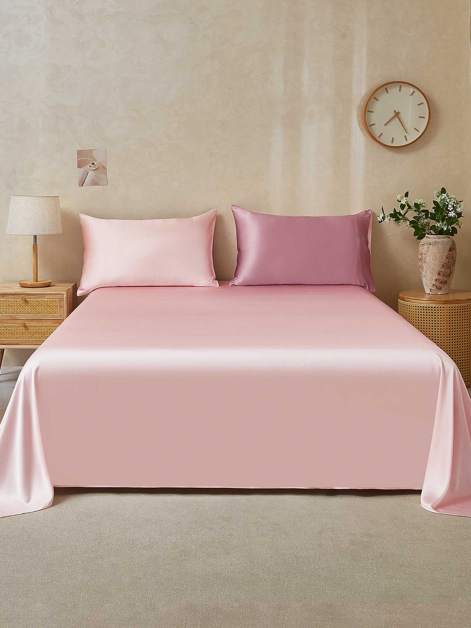 22Momme 3Pcs Silk Set Flat Sheet+2x Pillowcases - Image 73