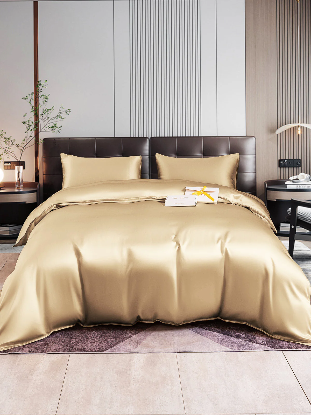 22Momme 3Pcs Silk Set Doona Cover+2x Pillowcases - Image 53