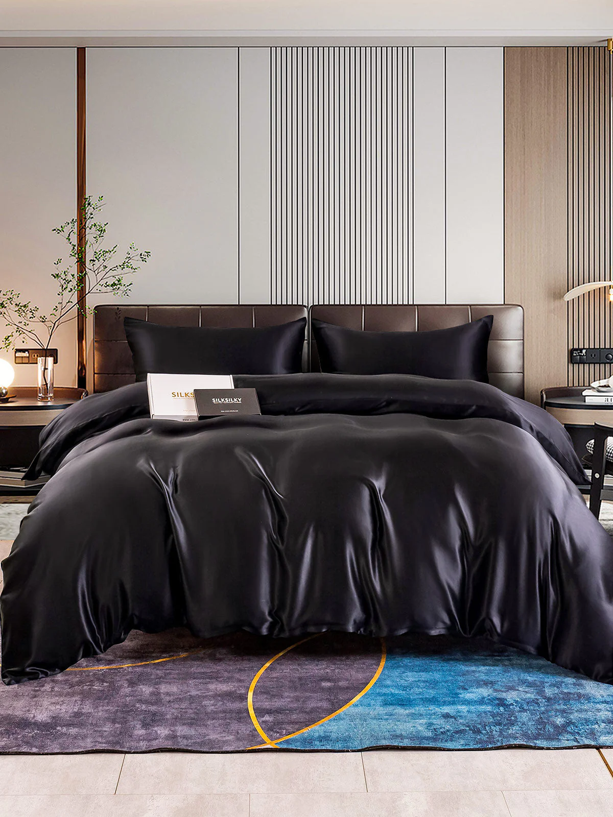 22Momme 4Pcs Silk Set Doona Cover+Flat Sheet+2x Pillowcases - Image 7