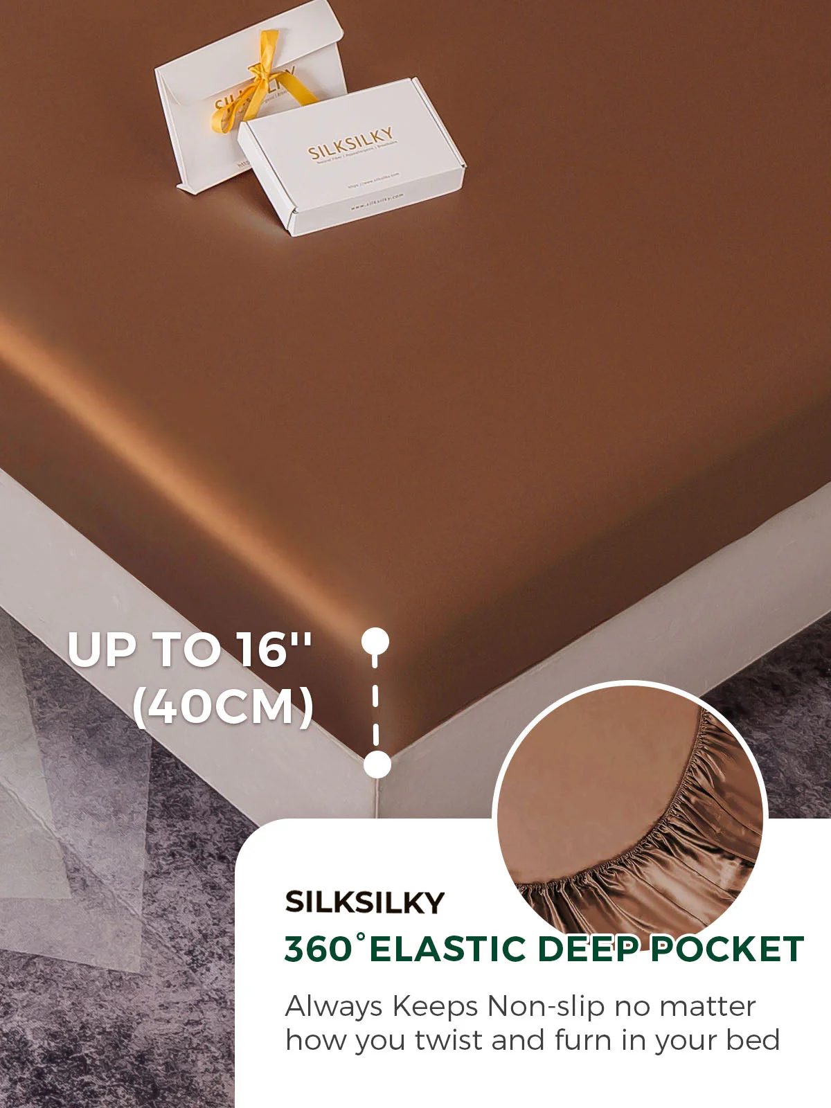 22Momme Mulberry Silk Seamless Fitted Sheet - Image 33