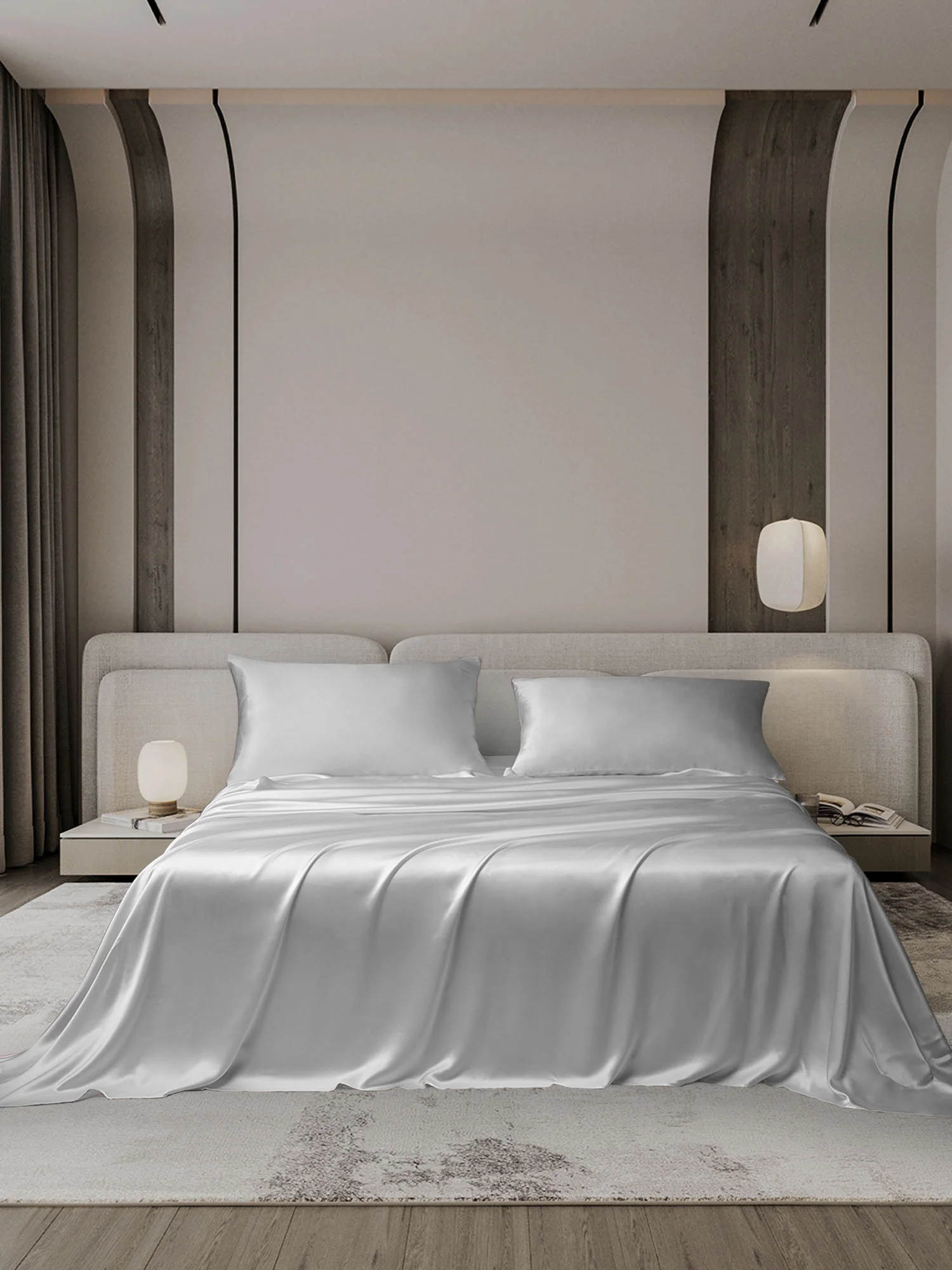 25Momme 3Pcs Silk Set Flat Sheet+2x Pillowcases - Image 21