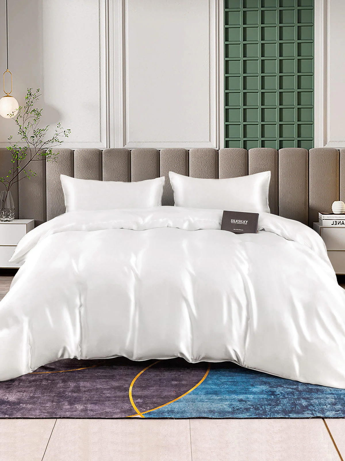 25Momme 3Pcs Silk Set Duvet Cover+2x Pillowcases - Image 19