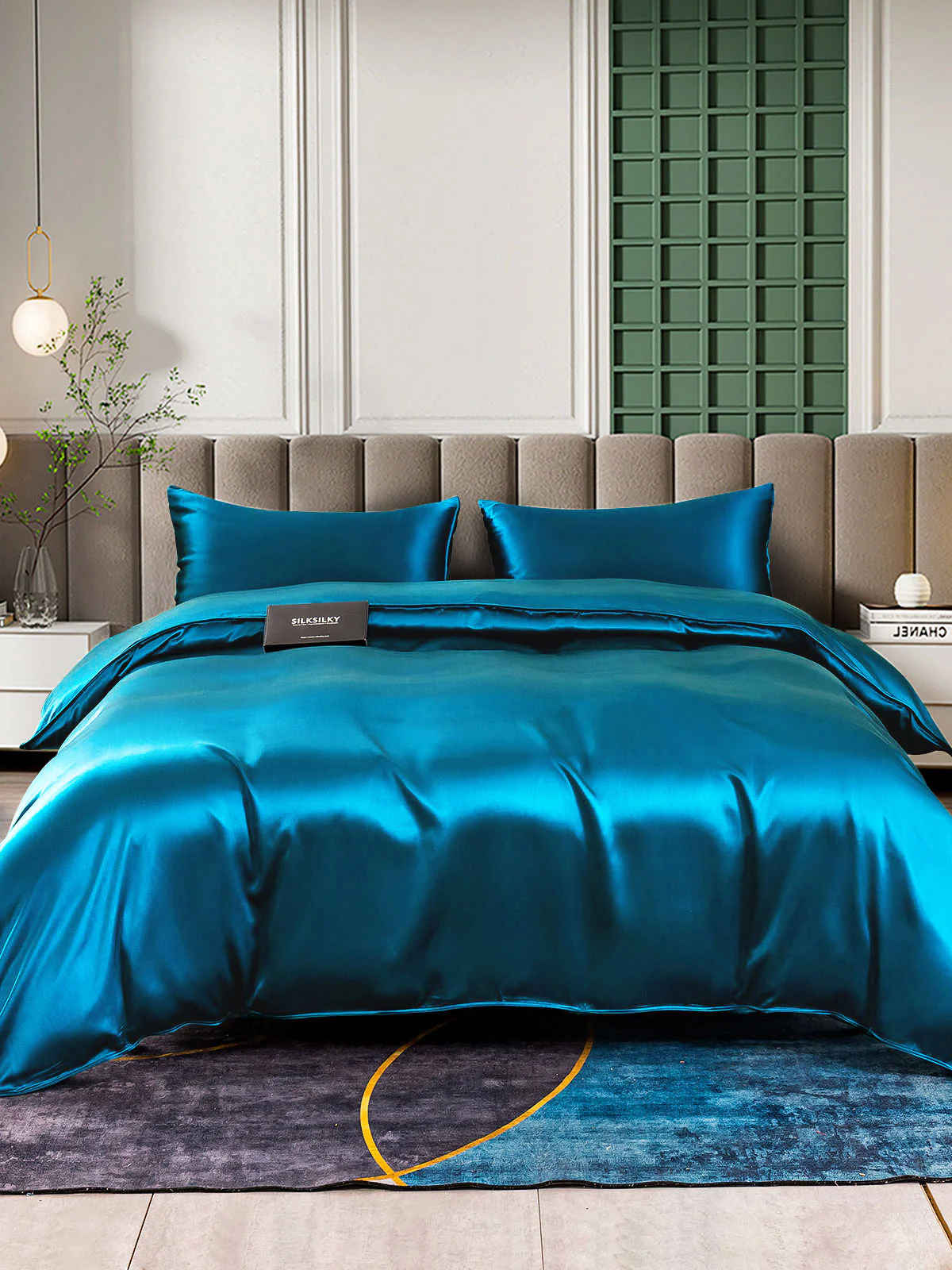25Momme 3Pcs Silk Set Duvet Cover+2x Pillowcases - Image 36