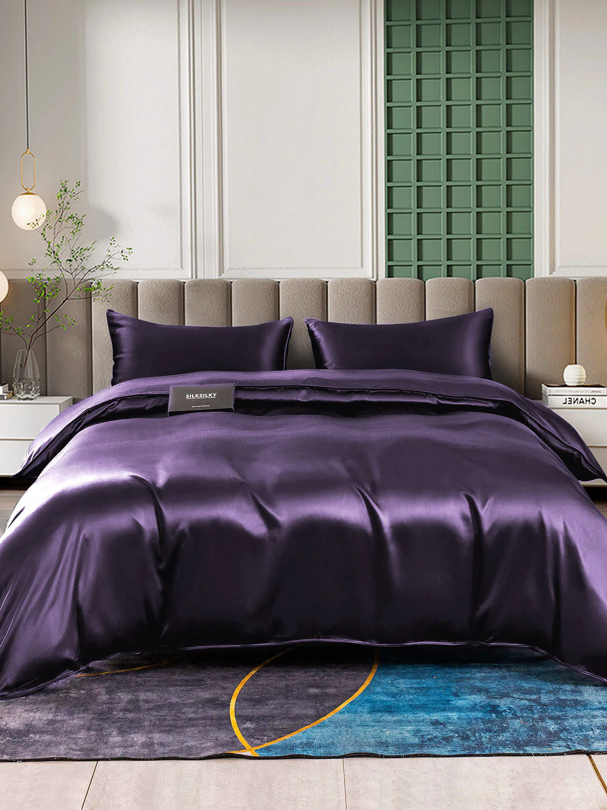 25Momme 3Pcs Silk Set Duvet Cover+2x Pillowcases - Image 41