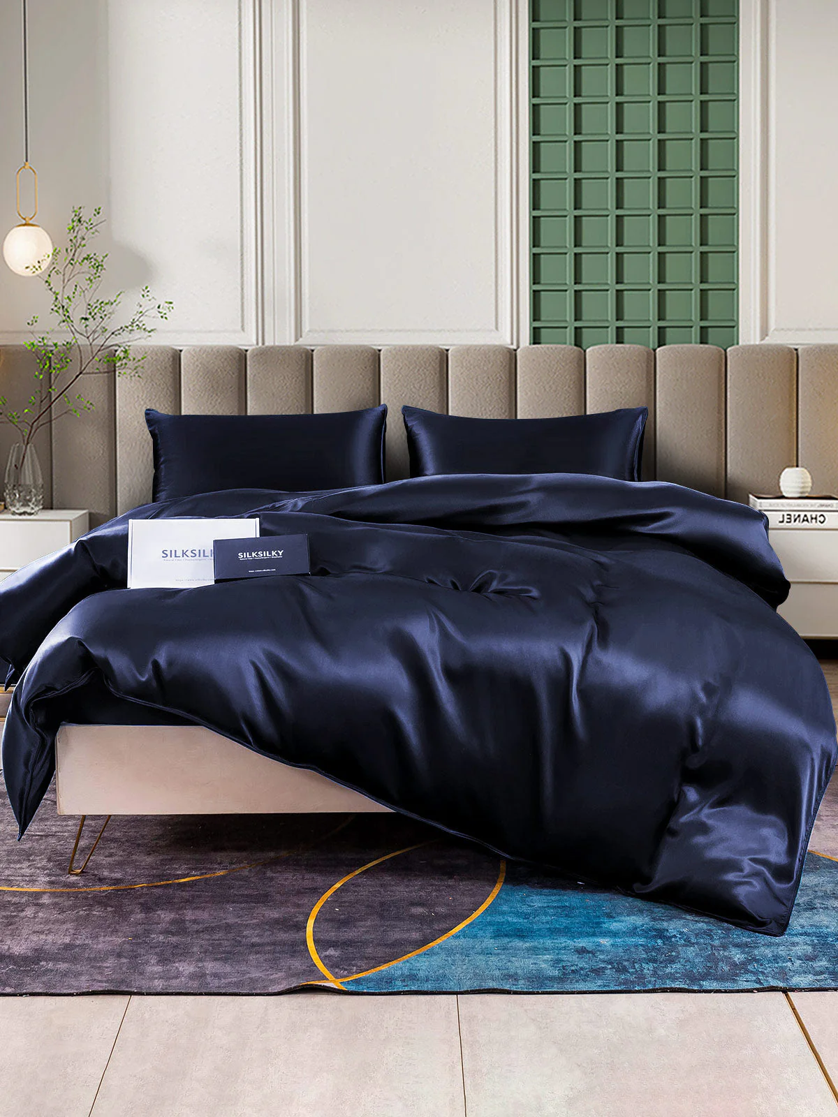 25Momme 4Pcs Silk Set Doona Cover+Fitted Sheet+2x Pillowcases - Image 15
