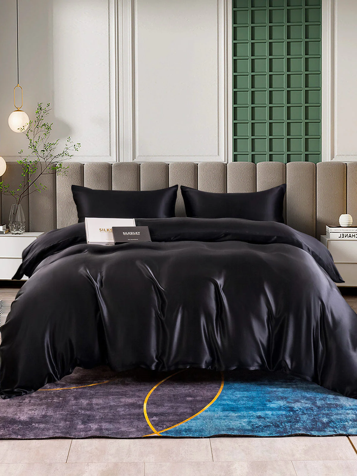 25Momme 4Pcs Silk Set Doona Cover+Fitted Sheet+2x Pillowcases - Image 22