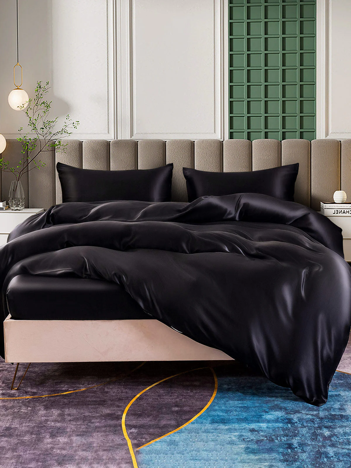 25Momme 4Pcs Silk Set Doona Cover+Fitted Sheet+2x Pillowcases - Image 26