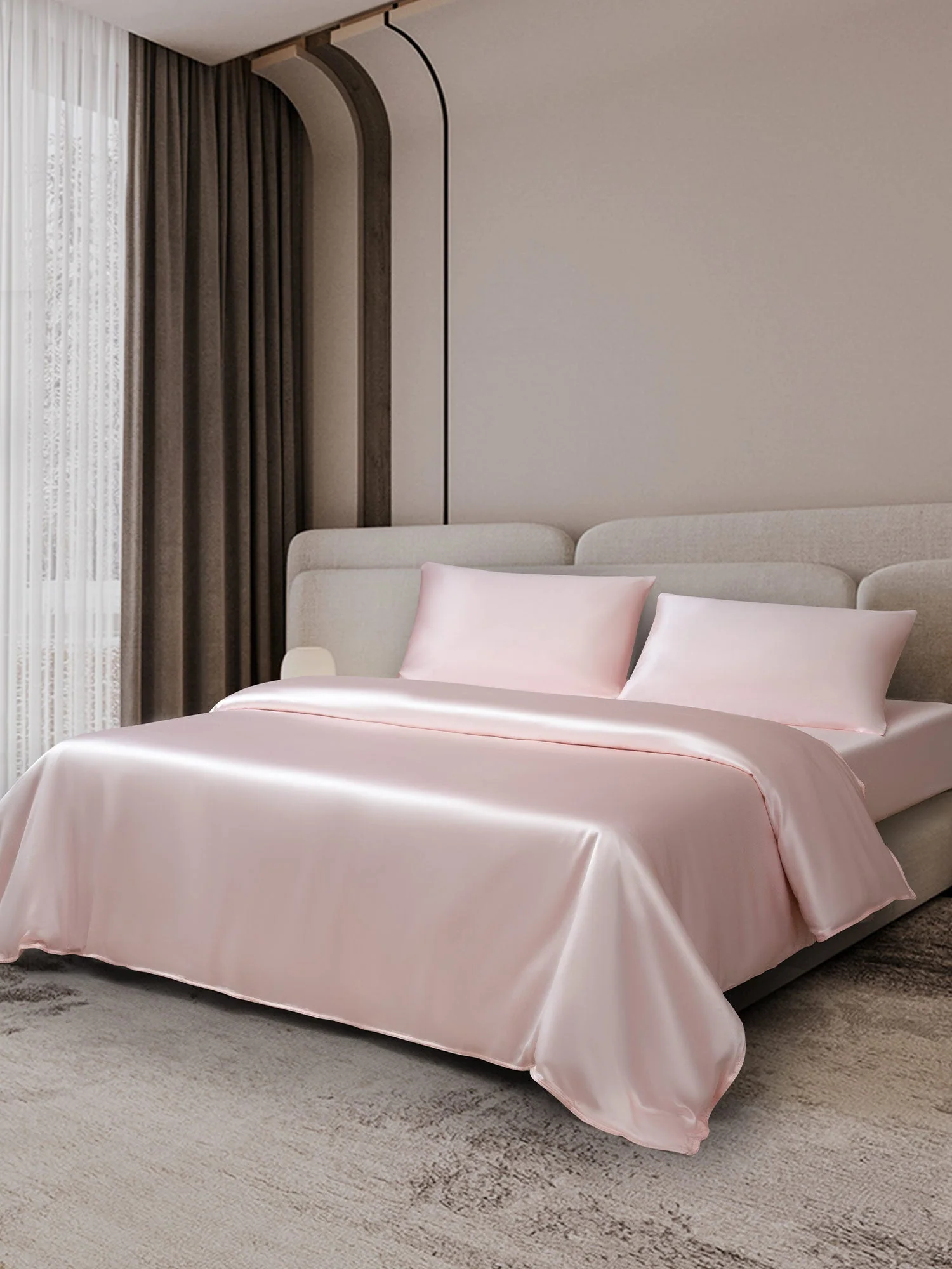 25Momme 4Pcs Silk Set Doona Cover+Fitted Sheet+2x Pillowcases - Image 8