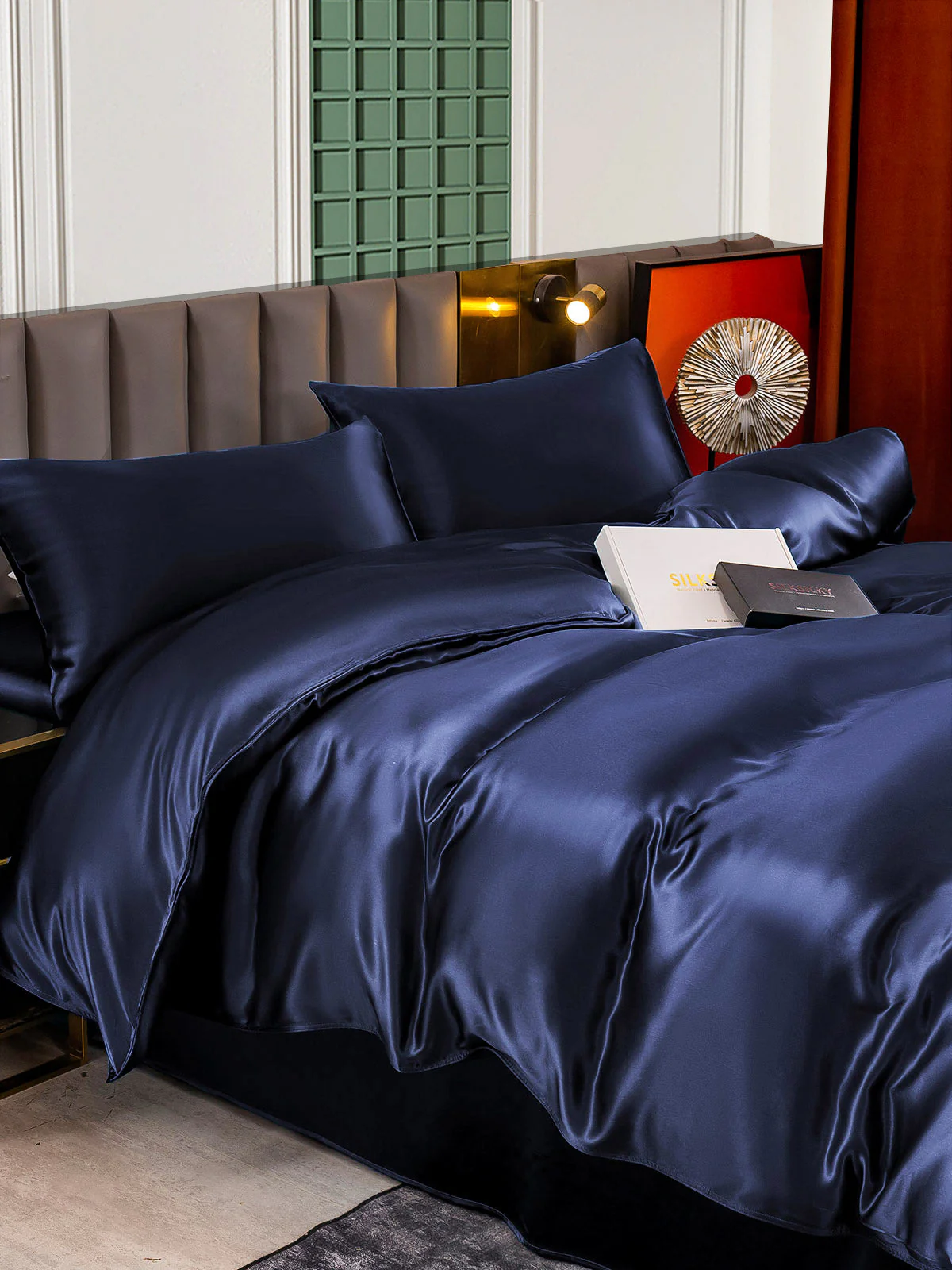 25Momme 4Pcs Silk Set Doona Cover+Flat Sheet+2x Pillowcases - Image 15