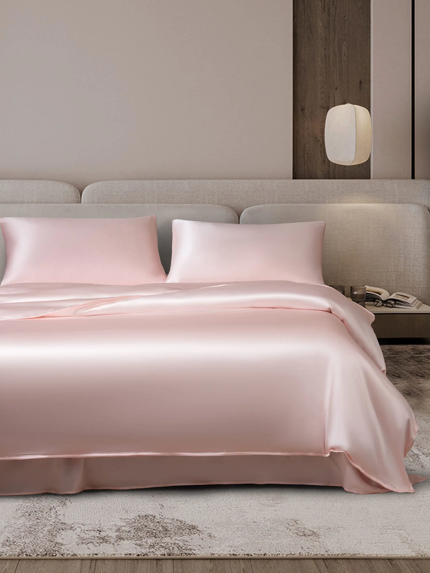 25Momme 4Pcs Silk Set Doona Cover+Flat Sheet+2x Pillowcases - Image 39