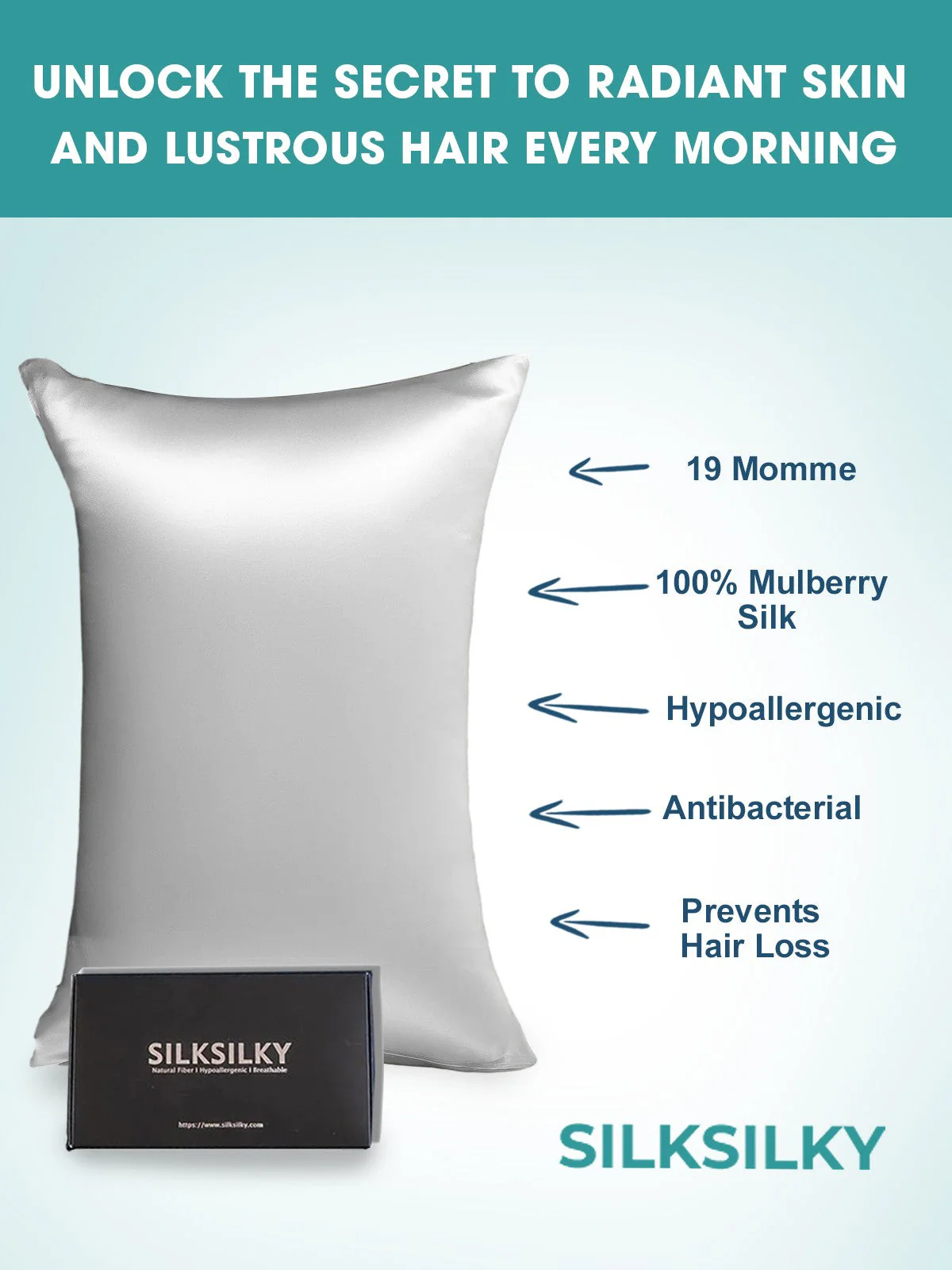 2Pcs 19Momme Pure Silk Pillowcases Bundle - Hidden Zipper - Image 58