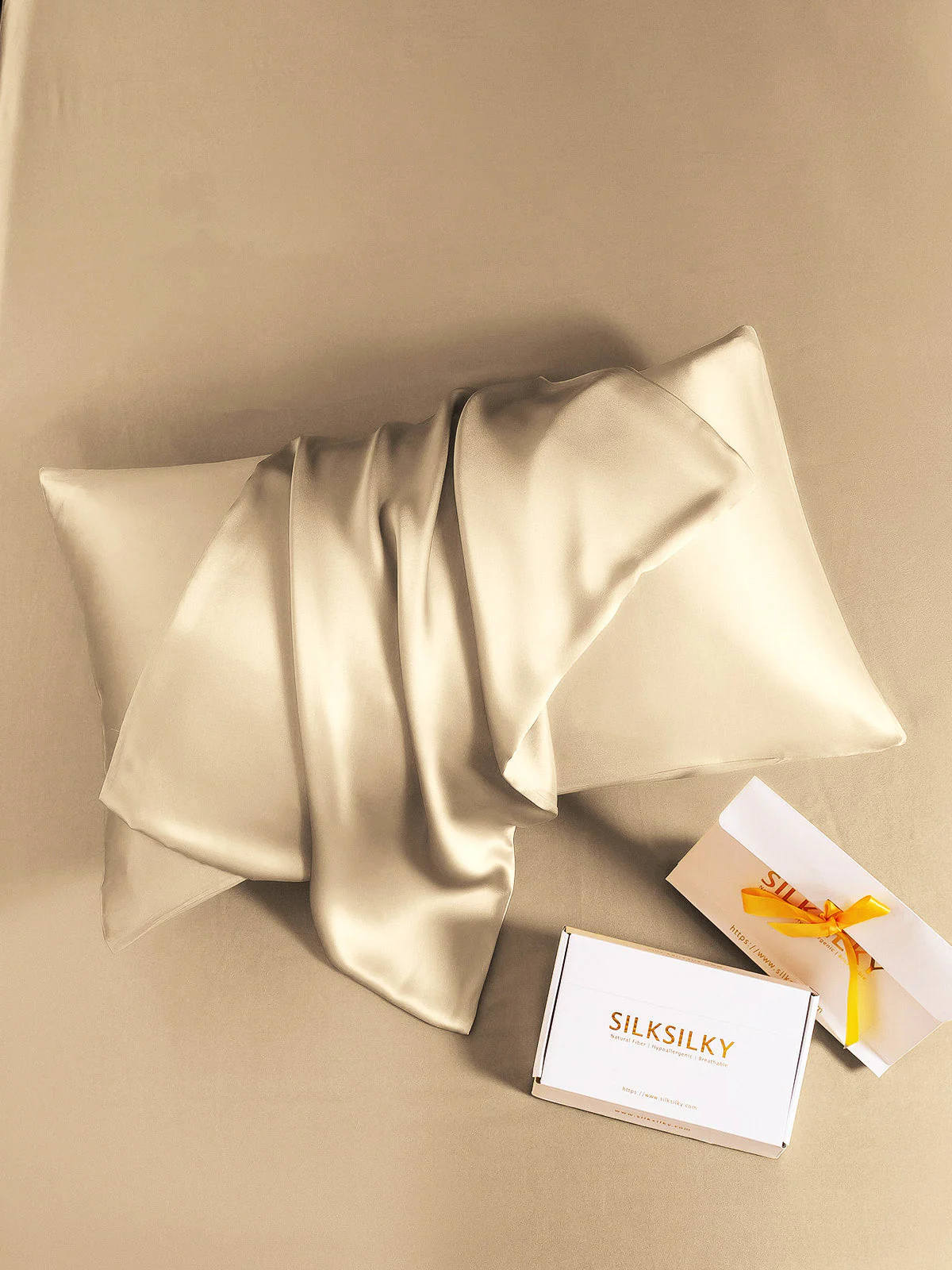 2Pcs 19Momme Pure Silk Pillowcases Bundle - Hidden Zipper - Image 68