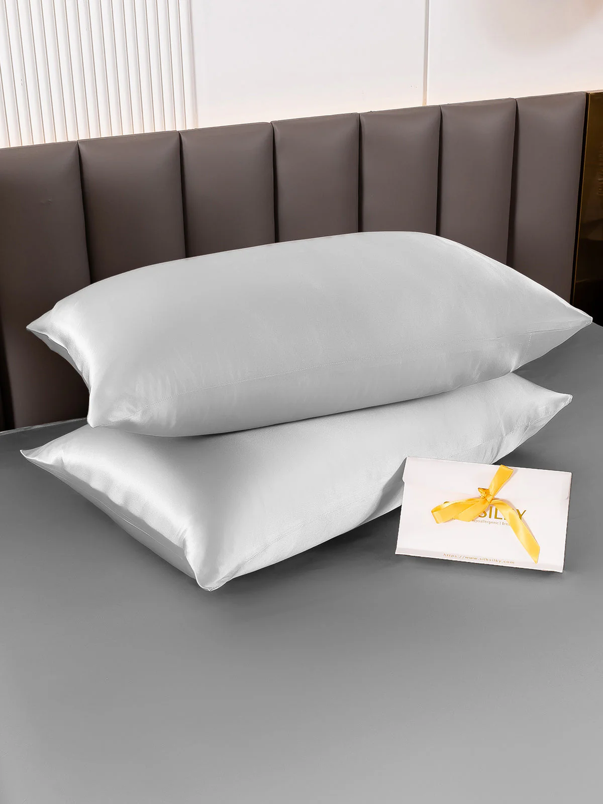2Pcs 22Momme 100% Silk Pillowcases Bundle - Hidden Zipper - Image 47