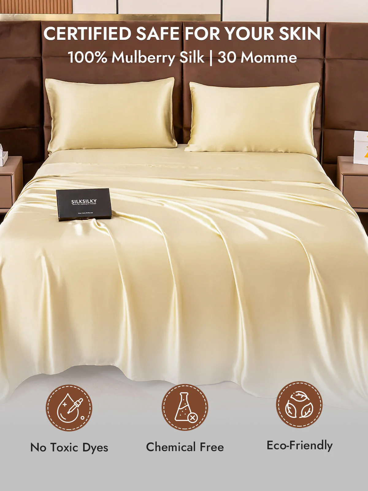 2Pcs 30Momme 100% Silk Pillowcases Bundle- Hidden Zipper - Image 21