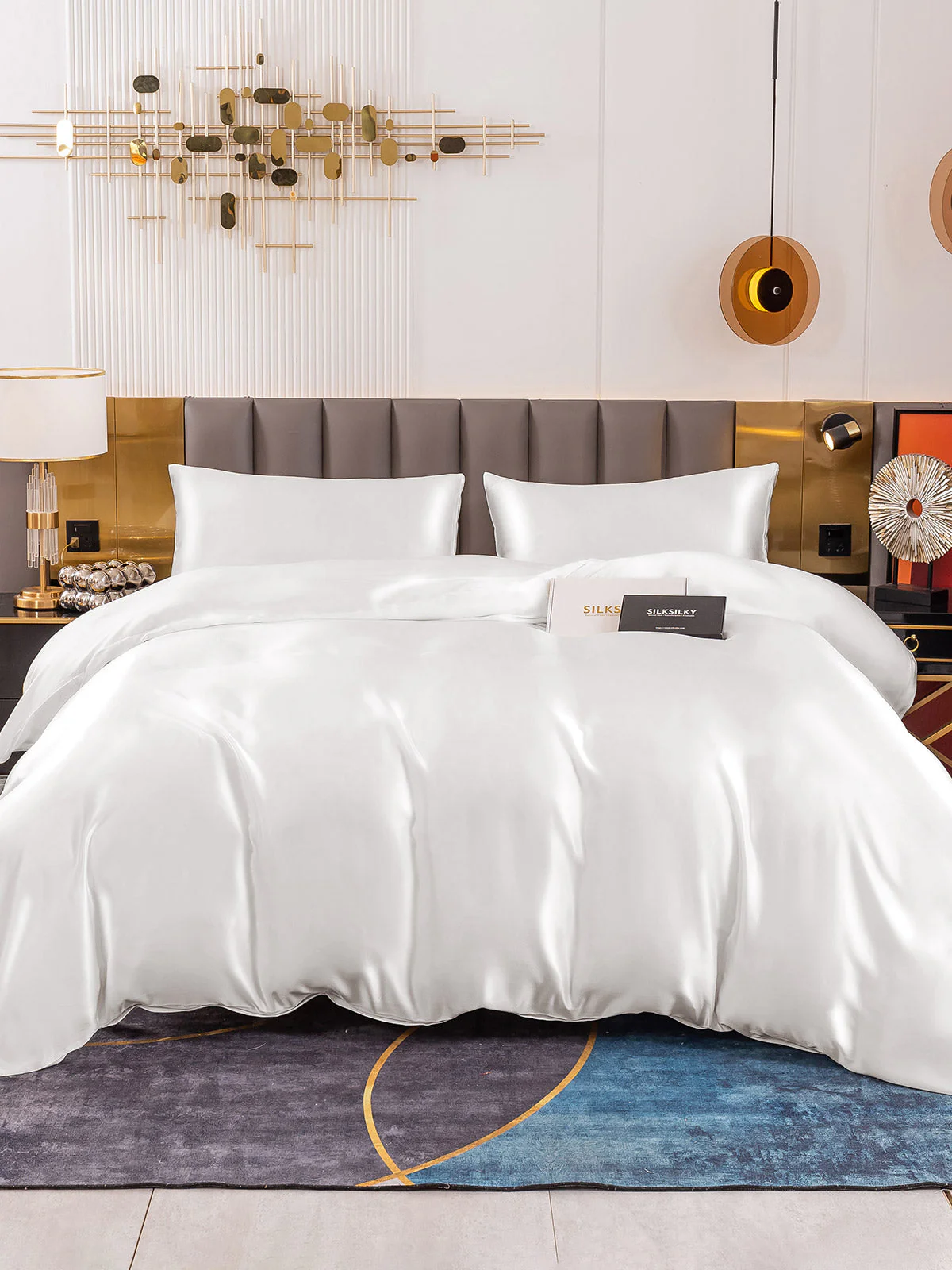19Momme 4Pcs Silk Set Doona Cover+Fitted Sheet+2x Pillowcases - Image 15
