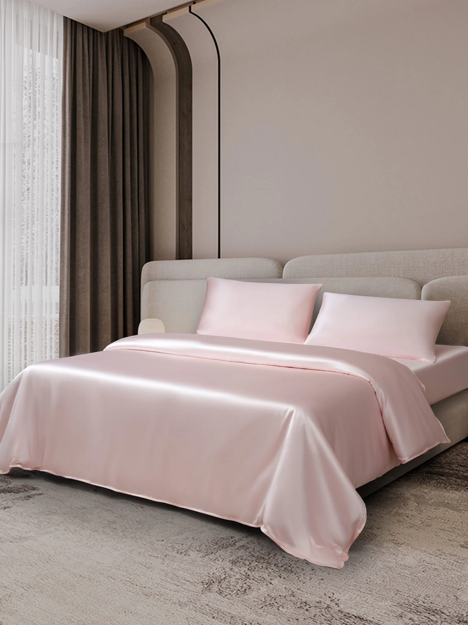 19Momme 4Pcs Silk Set Doona Cover+Fitted Sheet+2x Pillowcases - Image 21