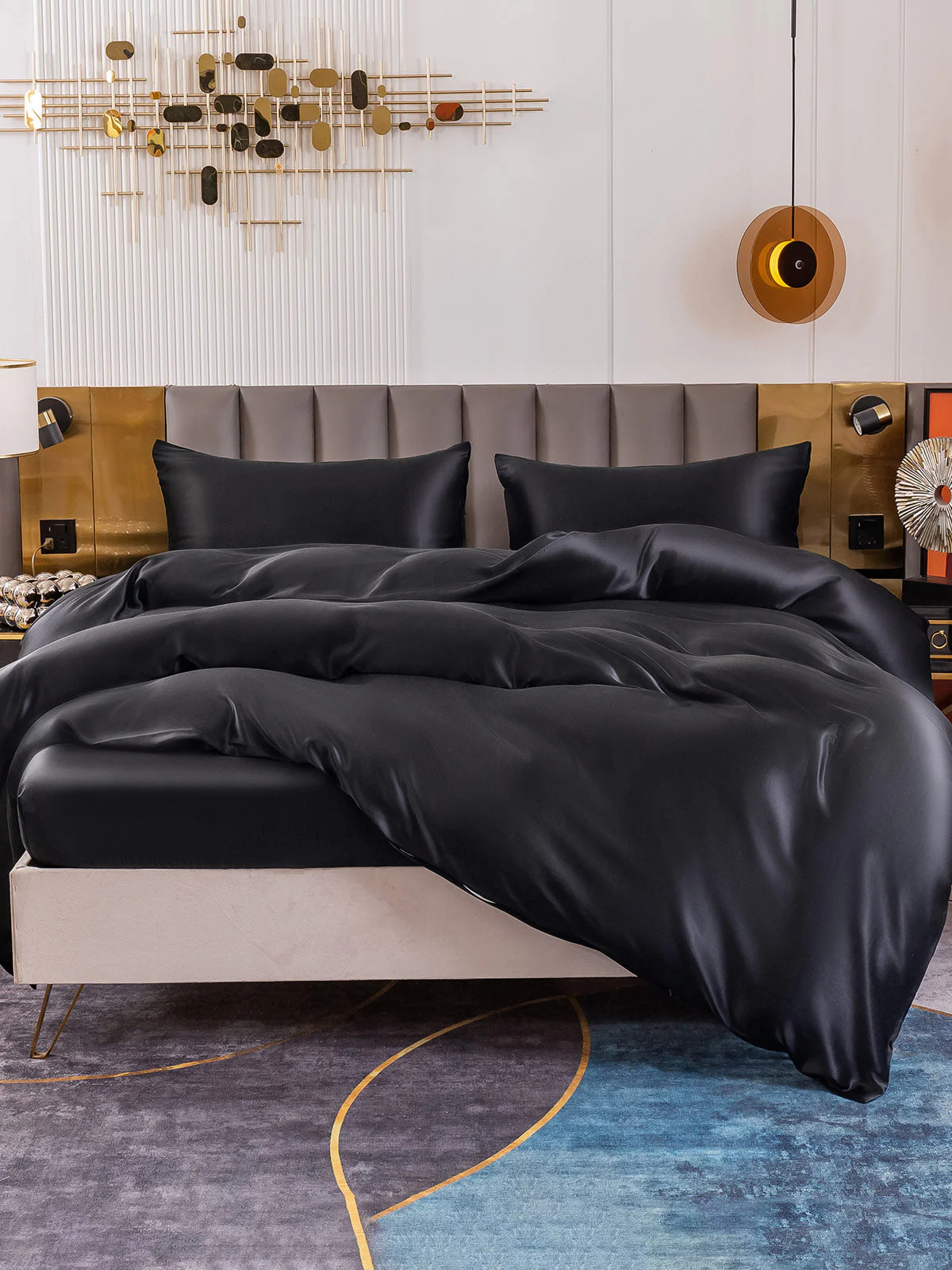 19Momme 4Pcs Silk Set Doona Cover+Fitted Sheet+2x Pillowcases - Image 39