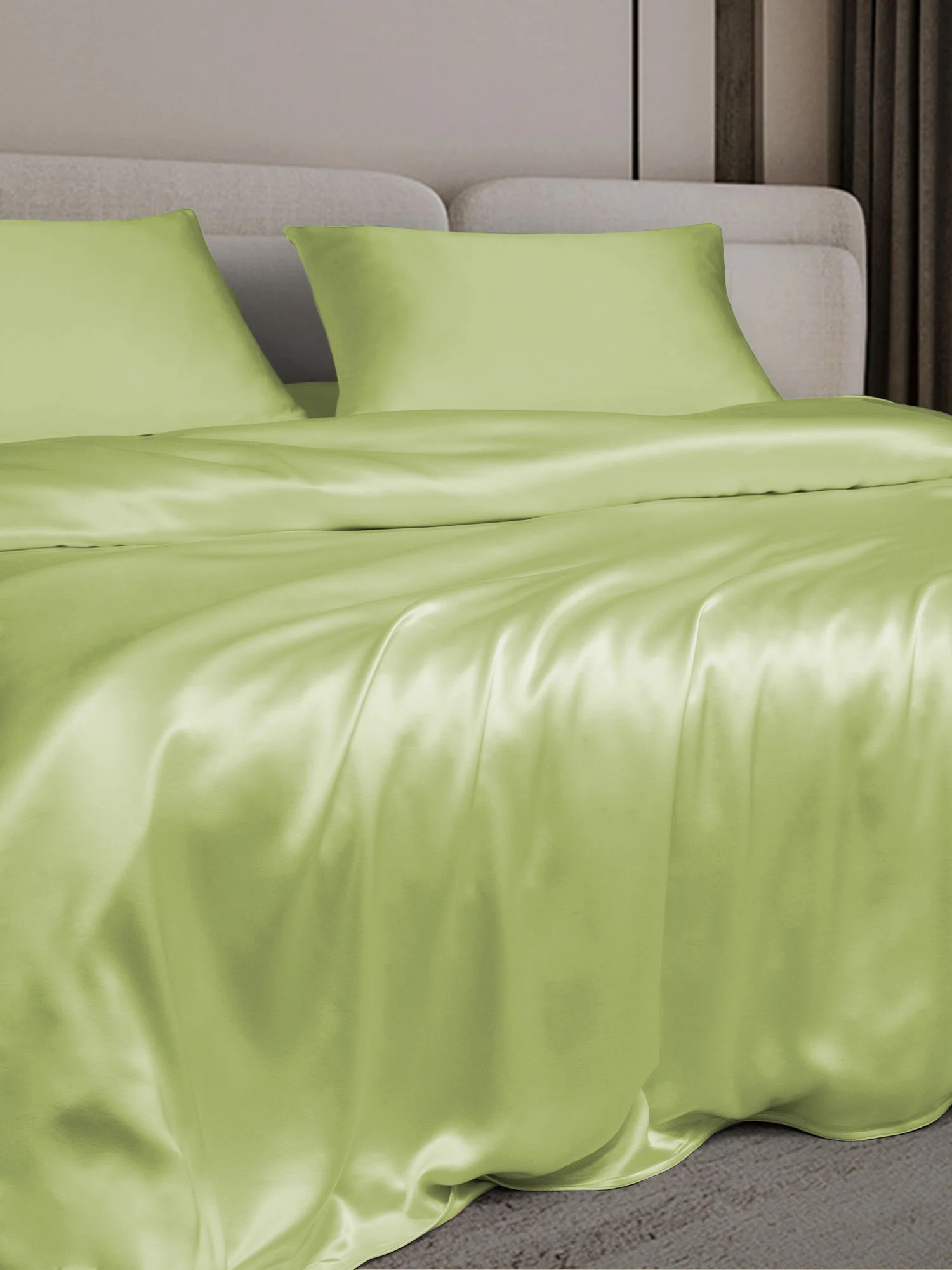 19Momme 4Pcs Silk Set Doona Cover+Fitted Sheet+2x Pillowcases - Image 96