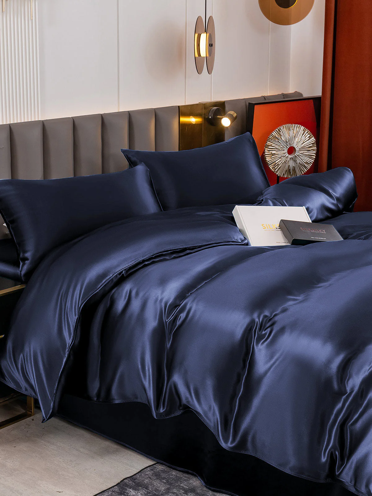 19Momme 4Pcs Silk Set Doona Cover+Flat Sheet+2x Pillowcases - Image 10
