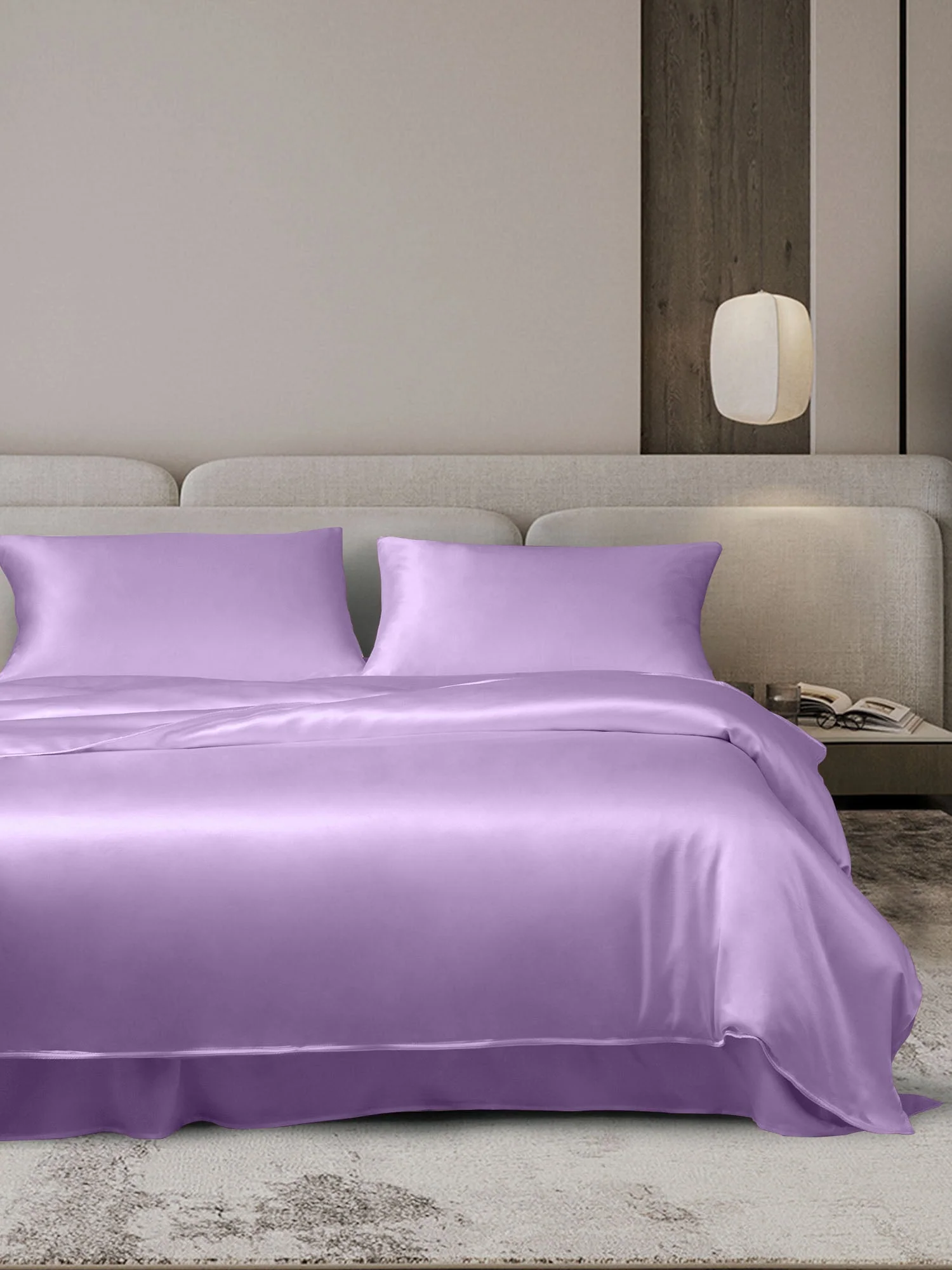 19Momme 4Pcs Silk Set Doona Cover+Flat Sheet+2x Pillowcases - Image 17