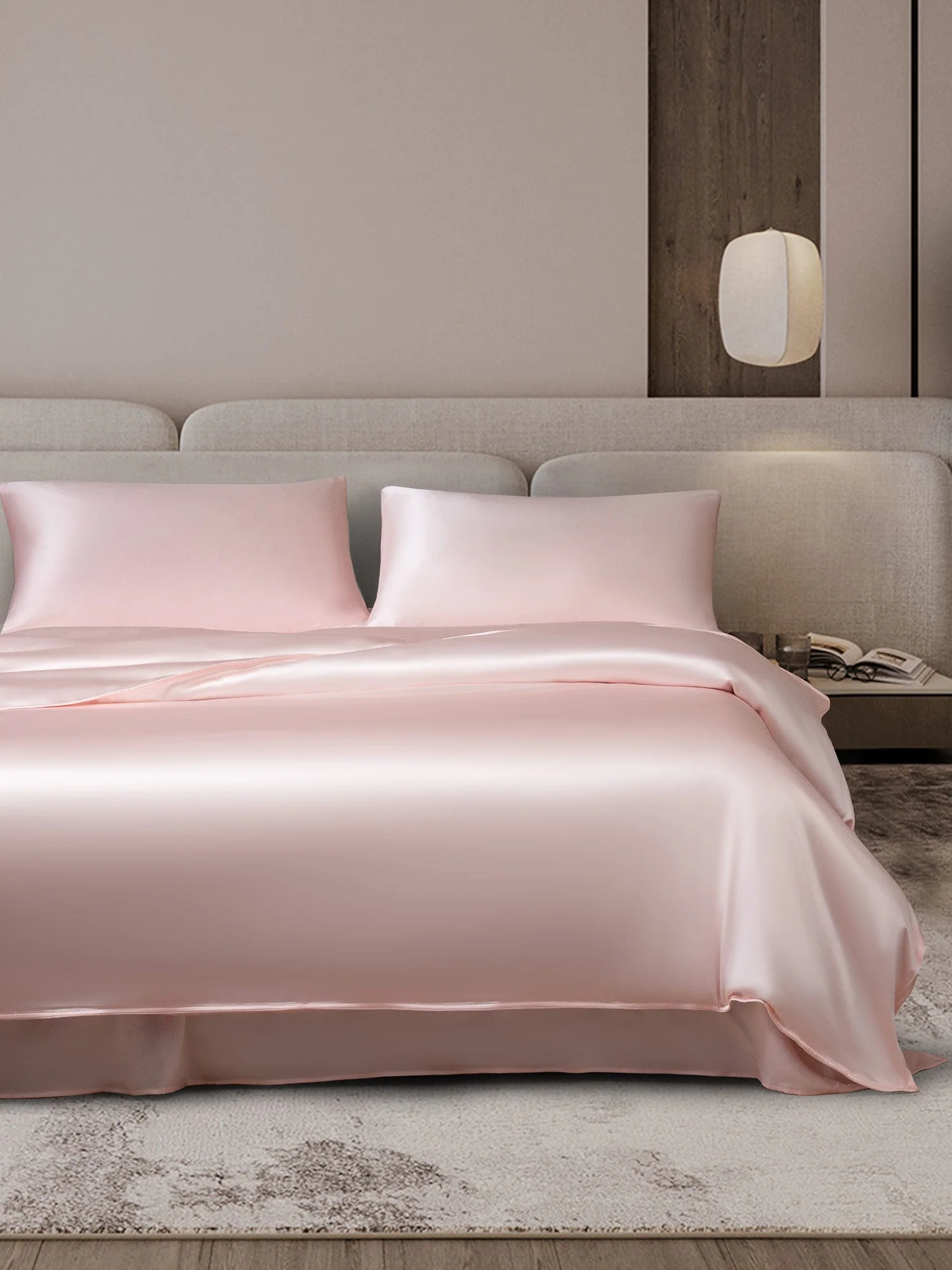 19Momme 4Pcs Silk Set Doona Cover+Flat Sheet+2x Pillowcases - Image 28