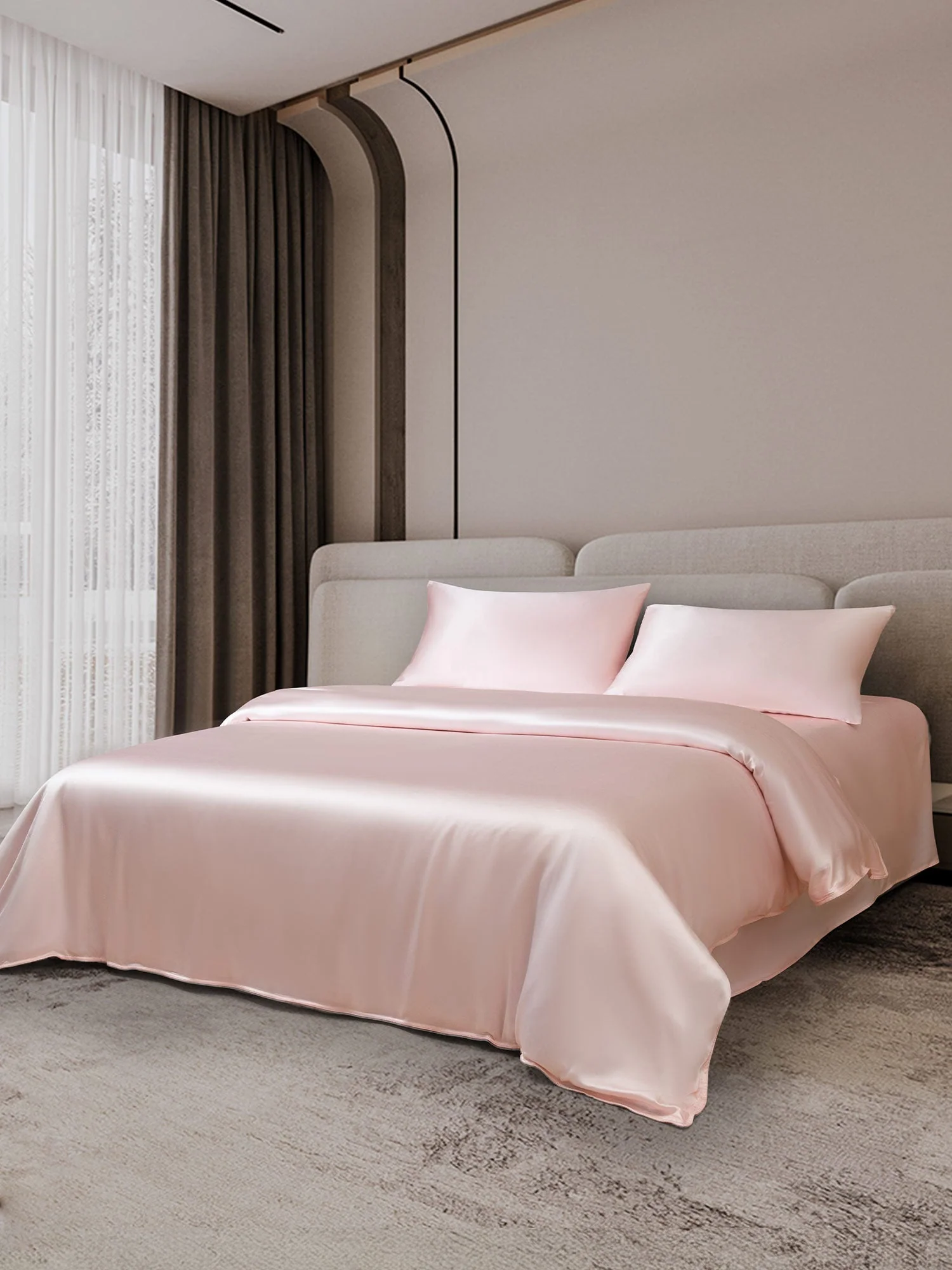 19Momme 4Pcs Silk Set Doona Cover+Flat Sheet+2x Pillowcases - Image 29
