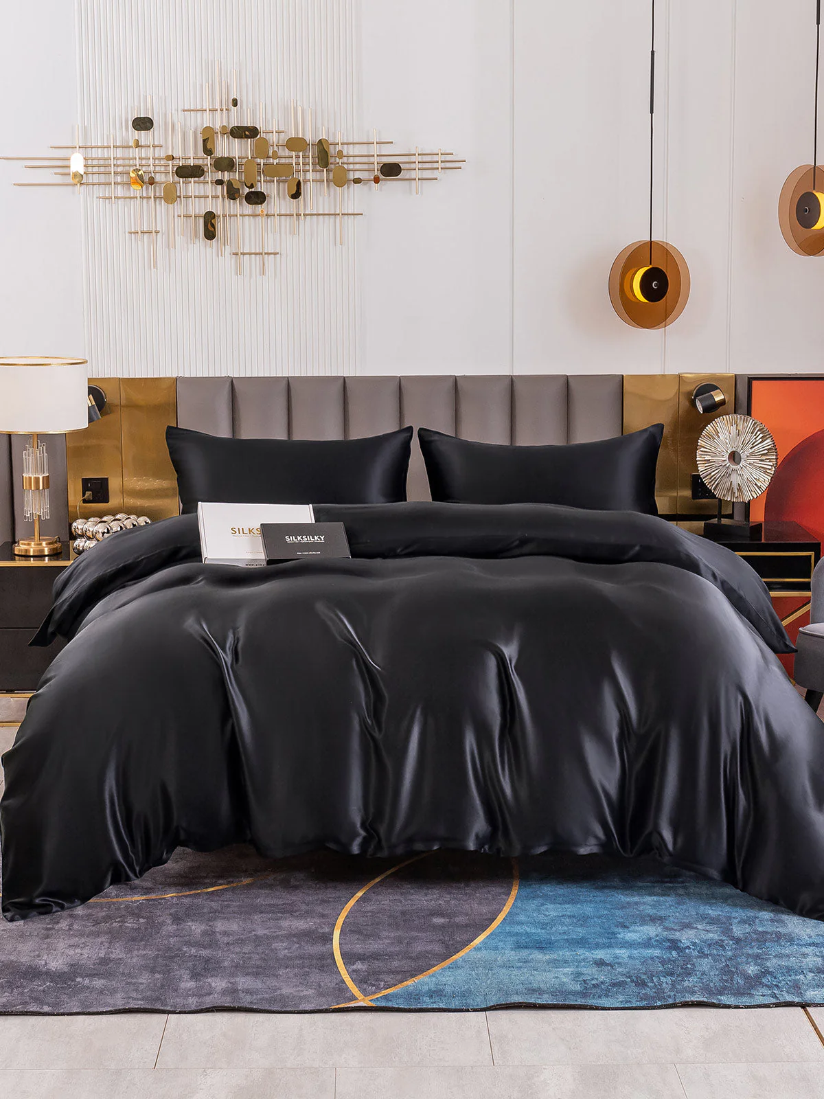 19Momme 4Pcs Silk Set Doona Cover+Flat Sheet+2x Pillowcases - Image 40