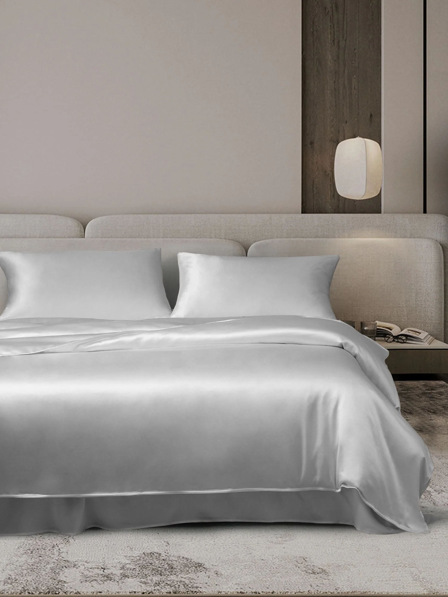 19Momme 4Pcs Silk Set Doona Cover+Flat Sheet+2x Pillowcases - Image 50