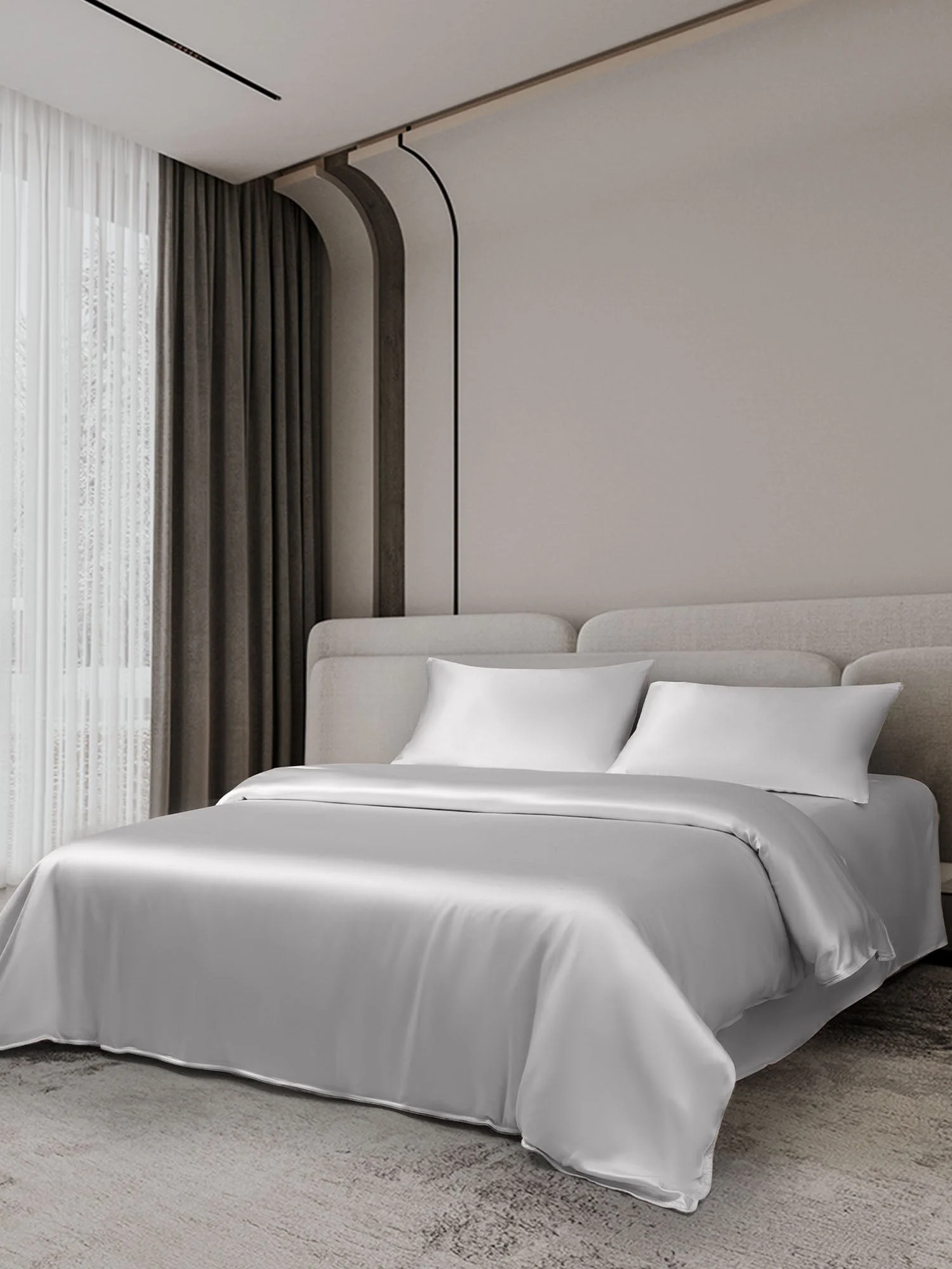 19Momme 4Pcs Silk Set Doona Cover+Flat Sheet+2x Pillowcases - Image 51