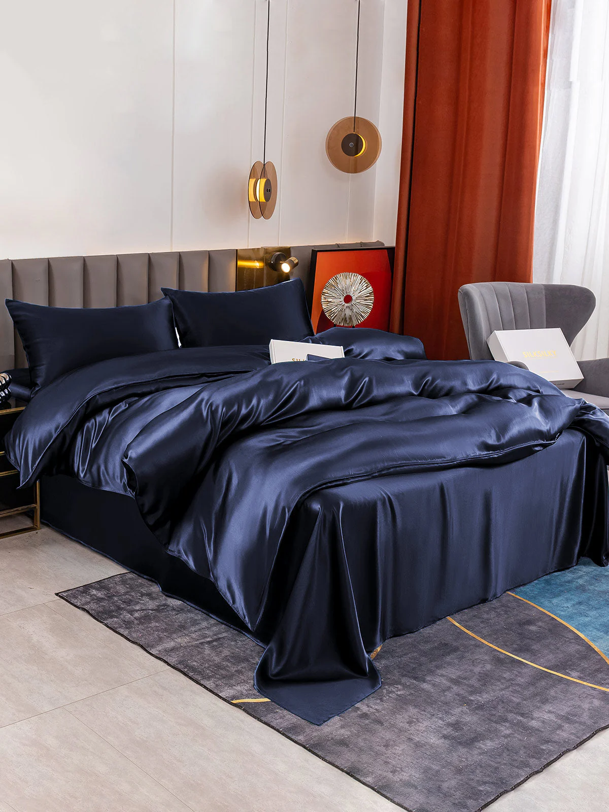 19Momme 4Pcs Silk Set Doona Cover+Flat Sheet+2x Pillowcases - Image 6