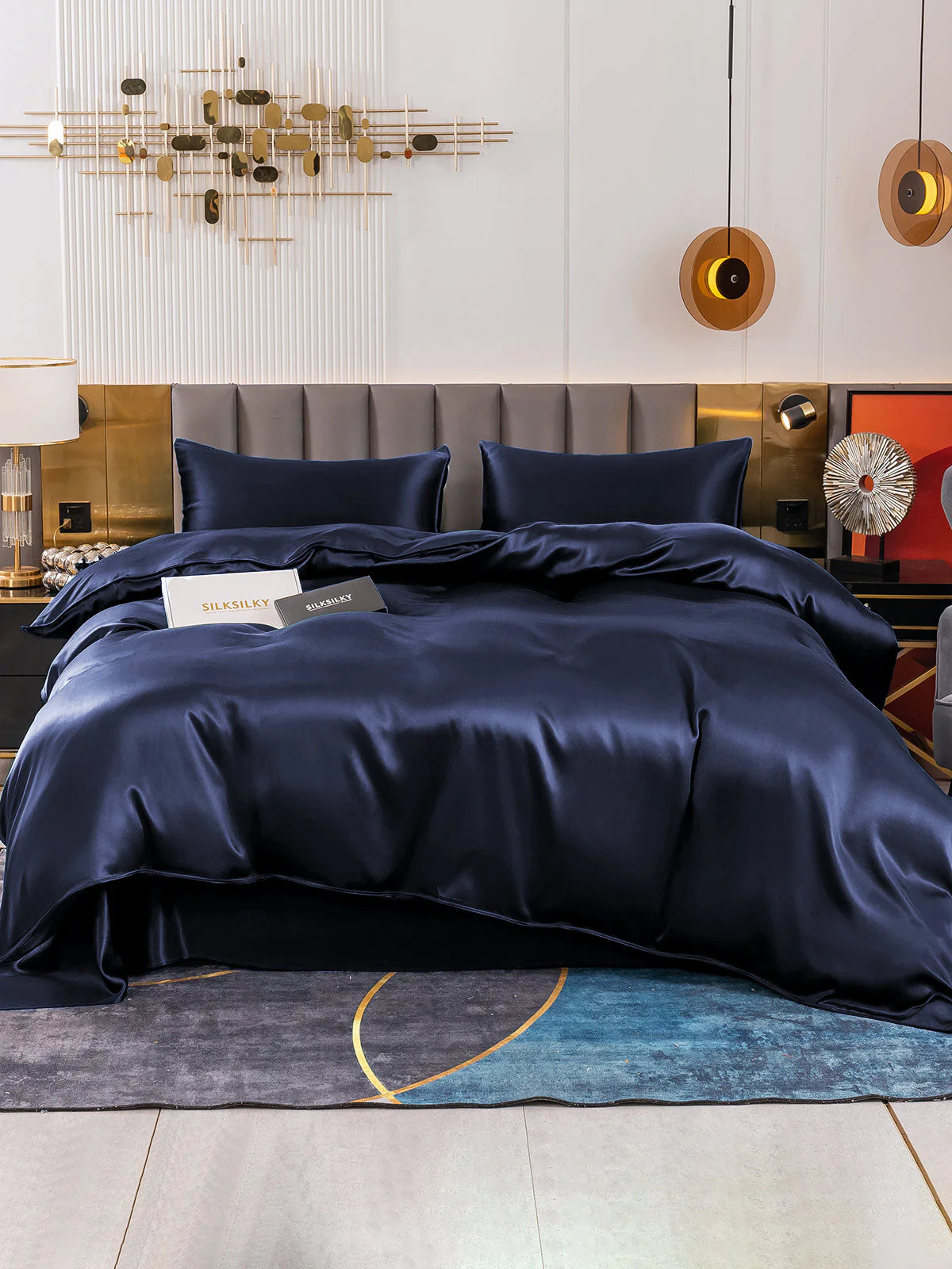 19Momme 4Pcs Silk Set Doona Cover+Flat Sheet+2x Pillowcases - Image 7