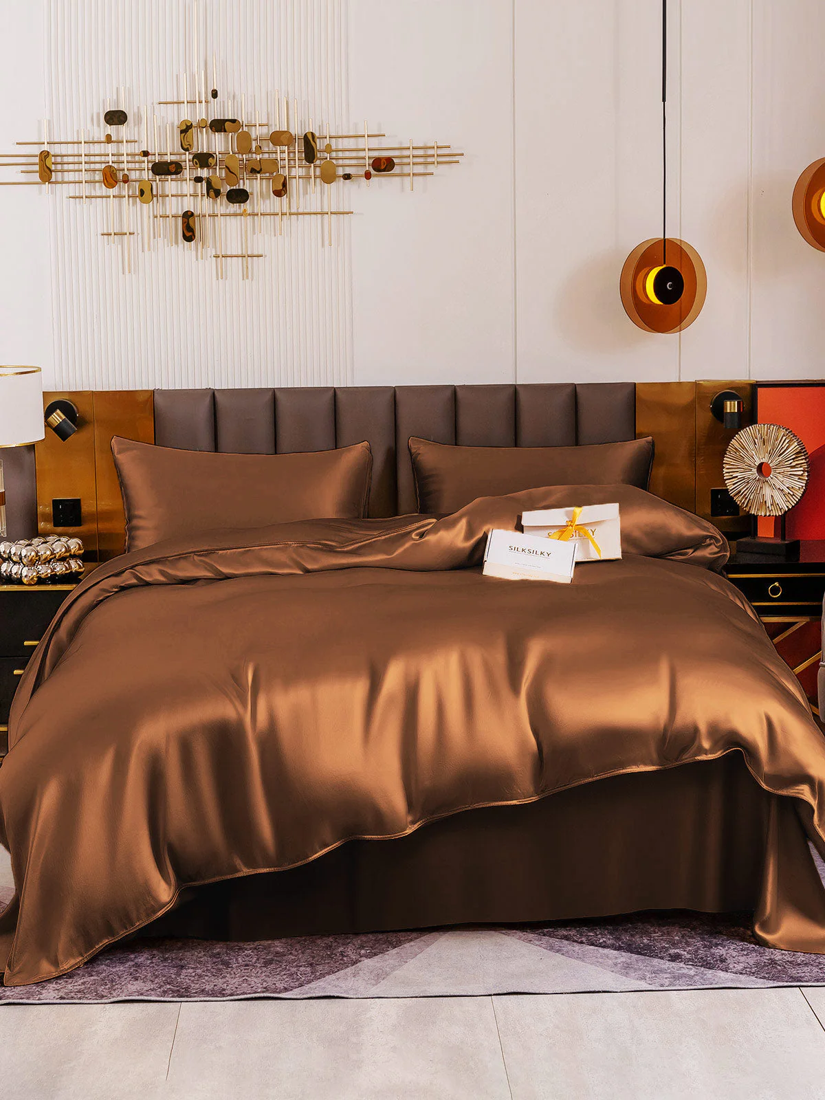 19Momme 4Pcs Silk Set Doona Cover+Flat Sheet+2x Pillowcases - Image 74