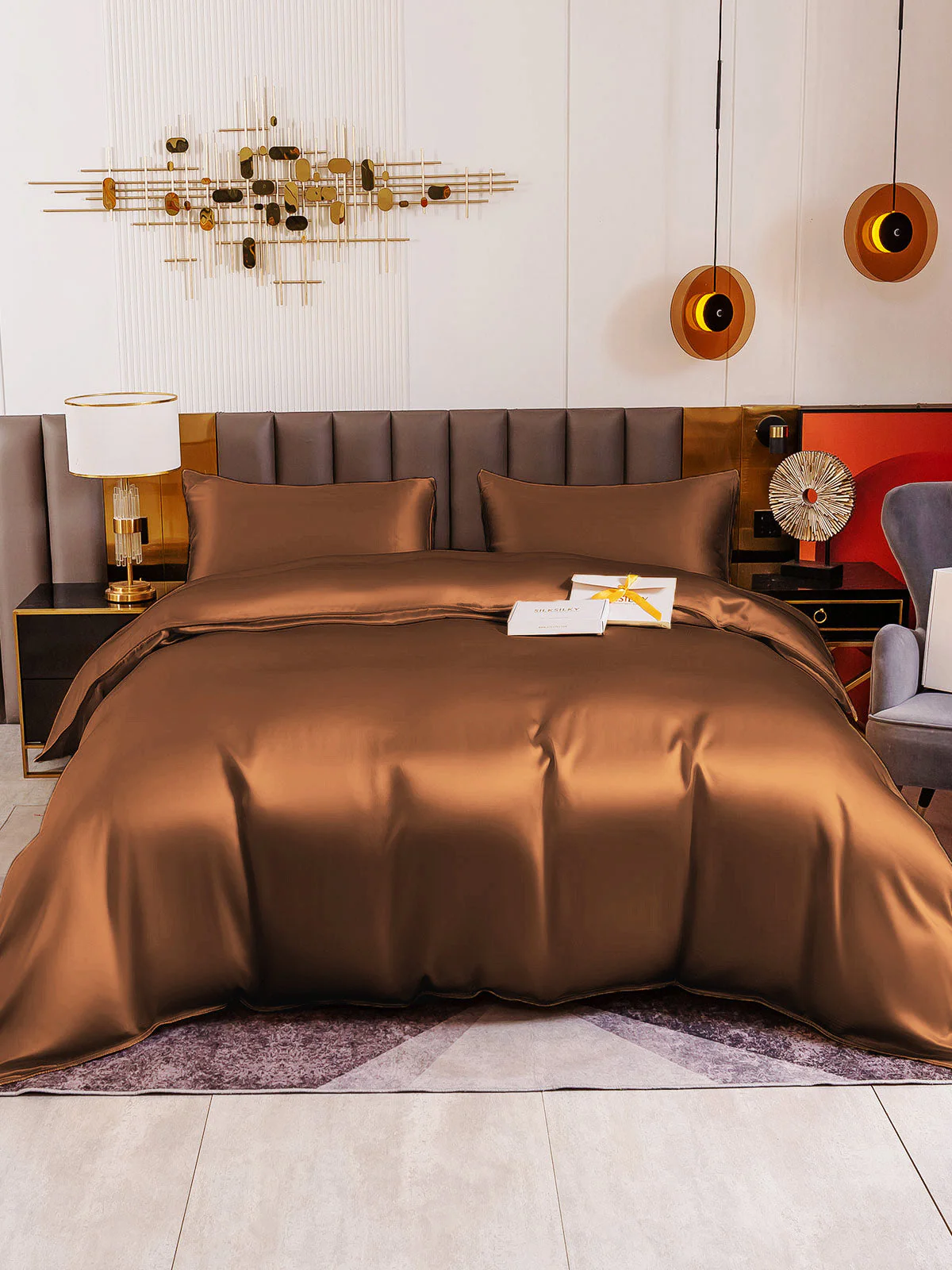19Momme 4Pcs Silk Set Doona Cover+Flat Sheet+2x Pillowcases - Image 77