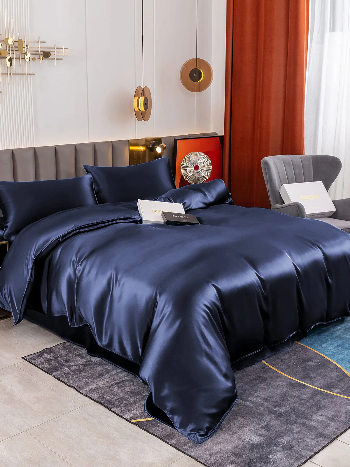 19Momme 4Pcs Silk Set Doona Cover+Flat Sheet+2x Pillowcases - Image 8