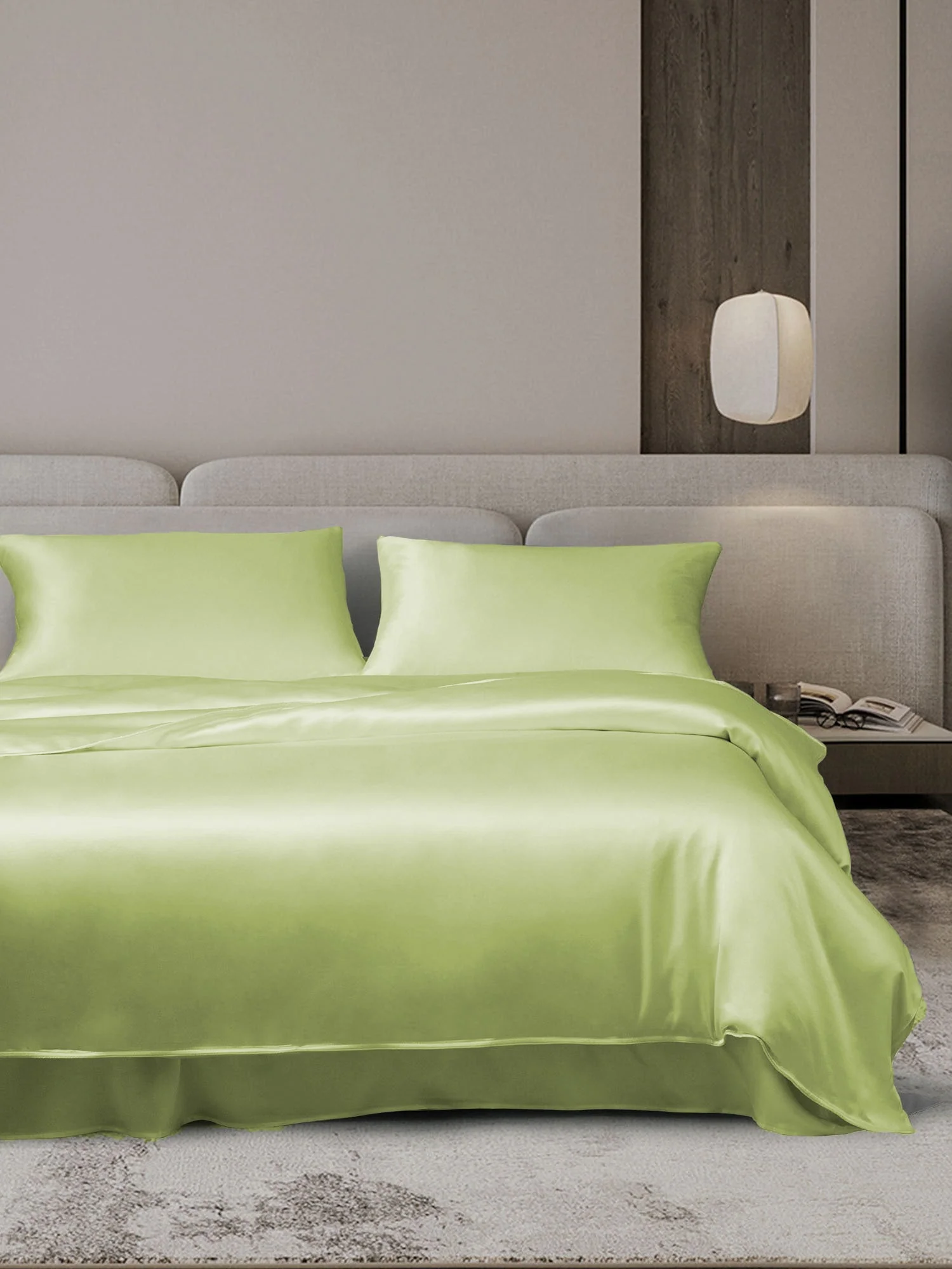 19Momme 4Pcs Silk Set Doona Cover+Flat Sheet+2x Pillowcases - Image 84