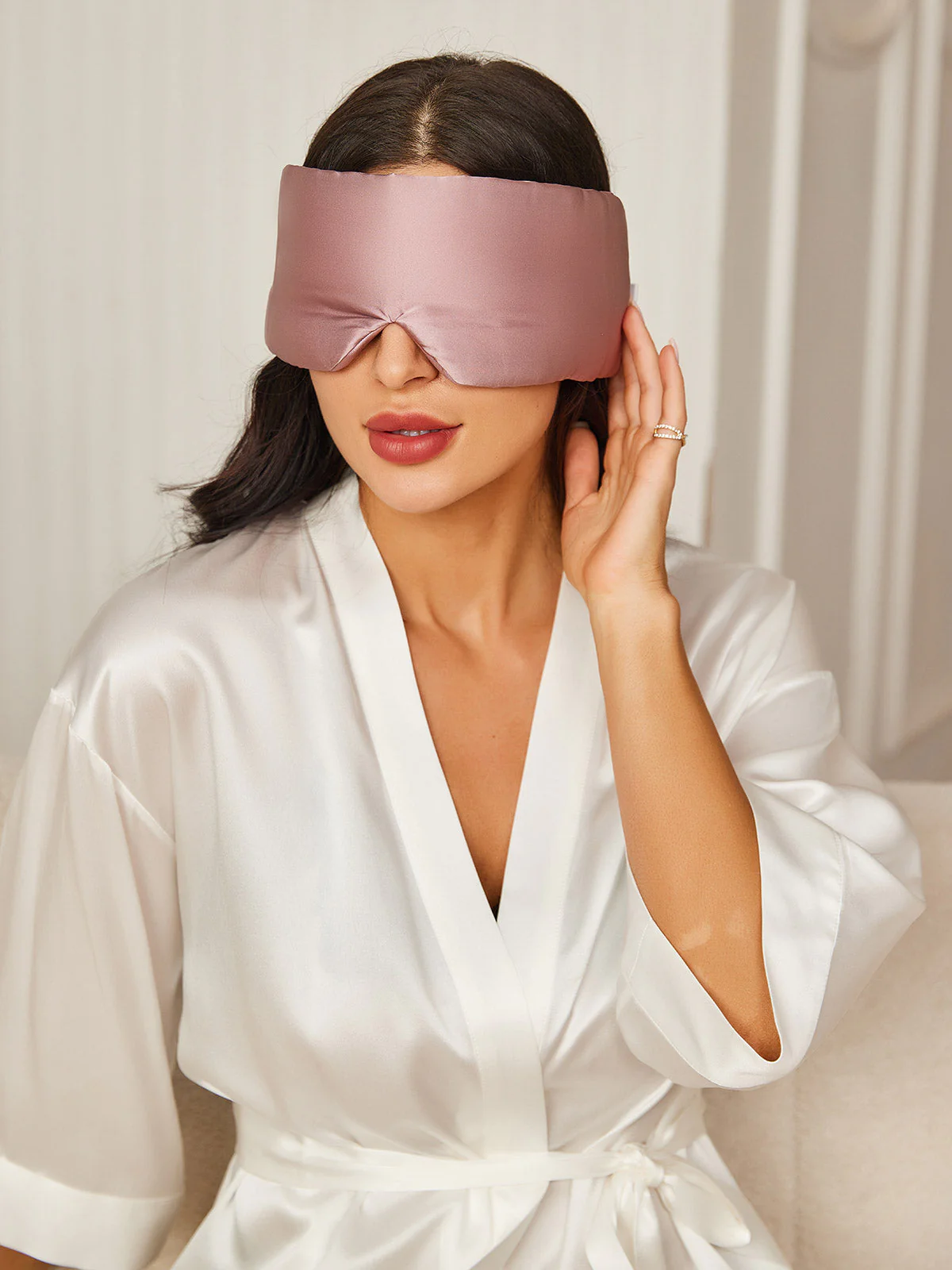 One Piece Silk Sleep Eye Mask With Velcro - Image 22