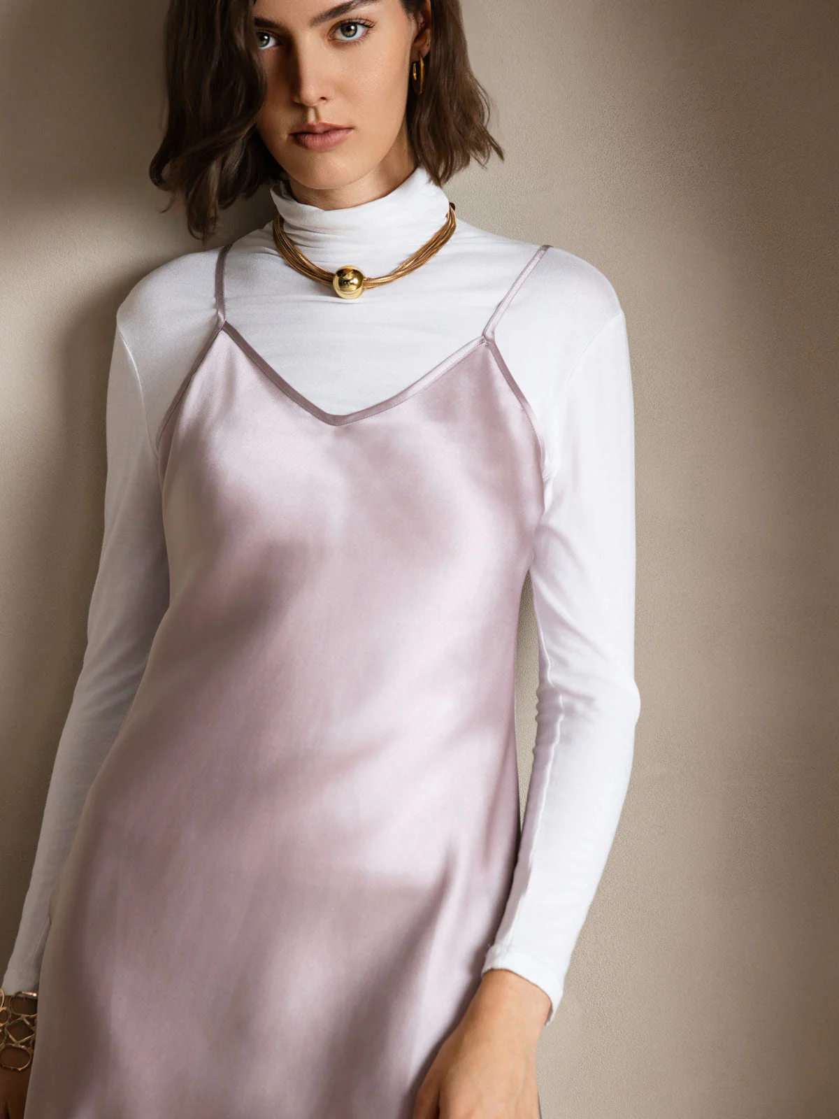 Pure Silk Spaghetti Strap Short Dress - Image 39