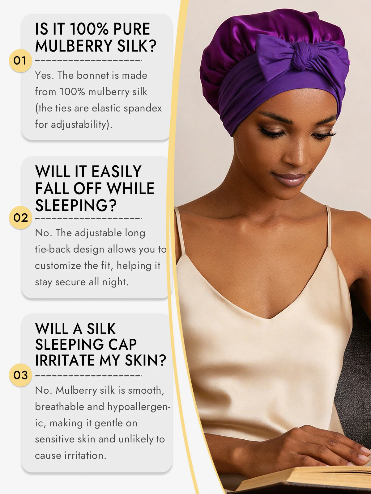Pure Silk Bowknot Tie Bonnet - Image 52